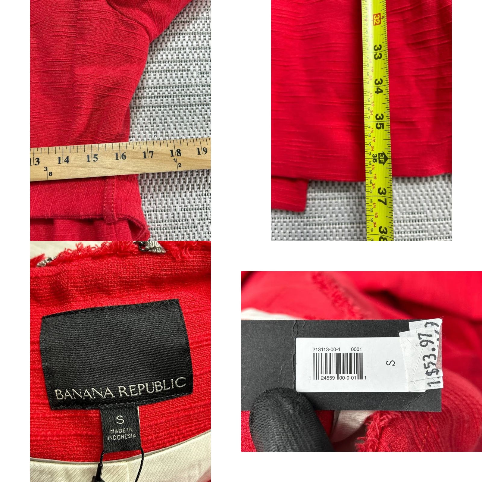 Banana Republic Banana Republic Coat Womens Small Red Textured Cotton Blend Belted Waist New Coat Special? Size S / US 4 / IT 40 - 8 Thumbnail