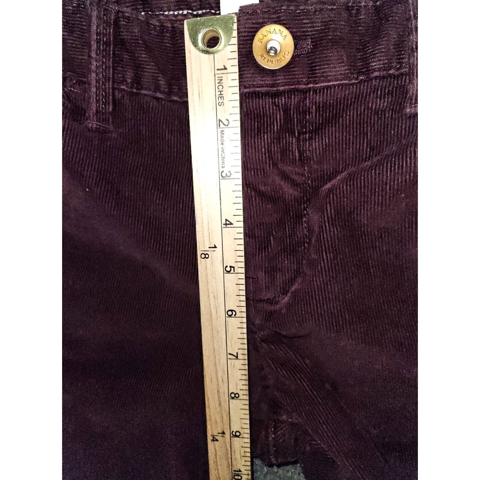 Banana Republic VINTAGE Banana Republic Skinny Corduroy Jeans Women's 28 Maroon Low Rise Stretch Retro 80s Hipster City Preppy Pockets Womens Size 28" / US 6 / IT 42 - 4 Thumbnail