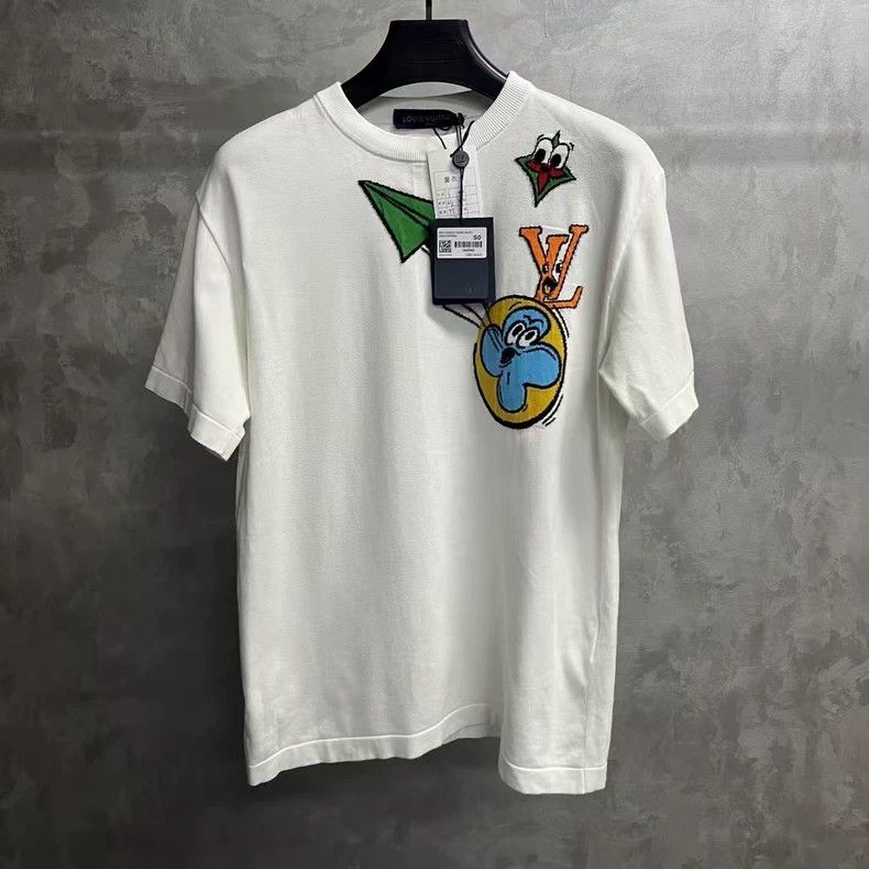Louis Vuitton Louis Vuitton White cartoon intarsia crew neck short sleev Size US S / EU 44-46 / 1 - 1 Thumbnail