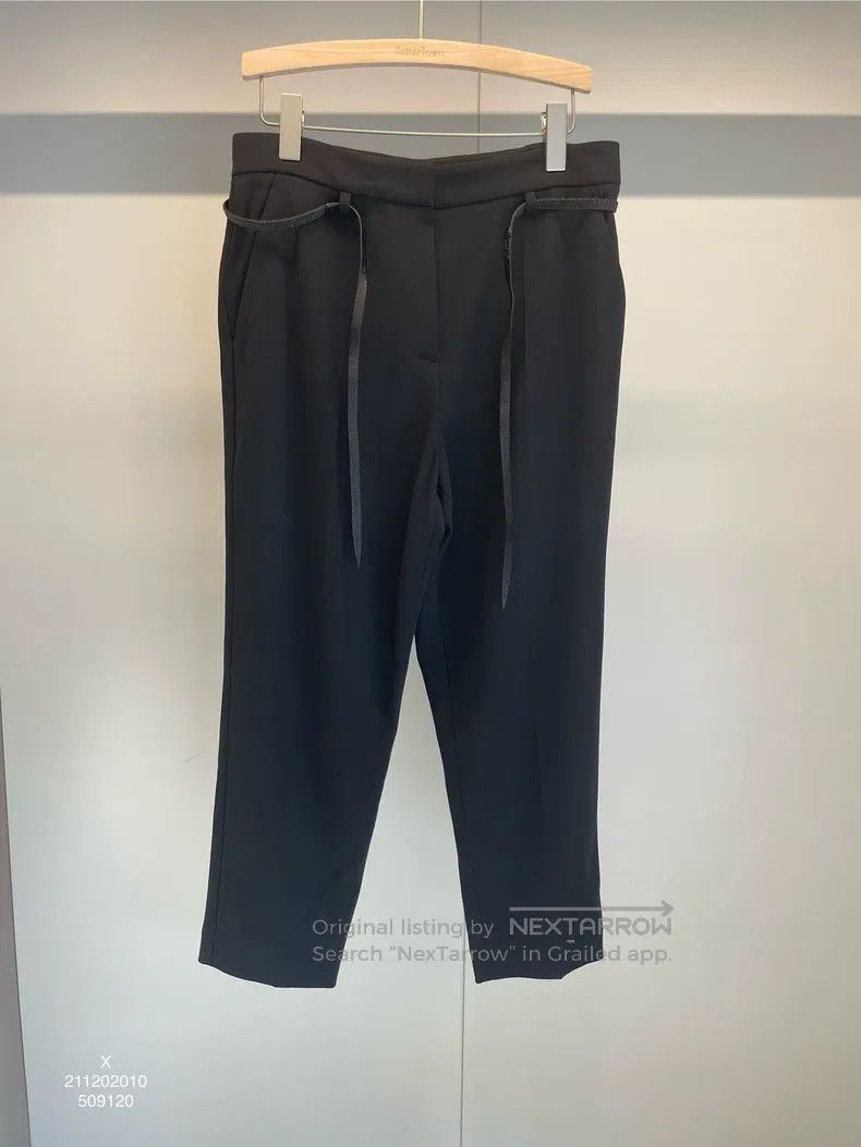Brunello Cucinelli Brunello Cucinelli Black Beaded New Wool Trousers Size 26" / US 2 / IT 38 - 1 Thumbnail