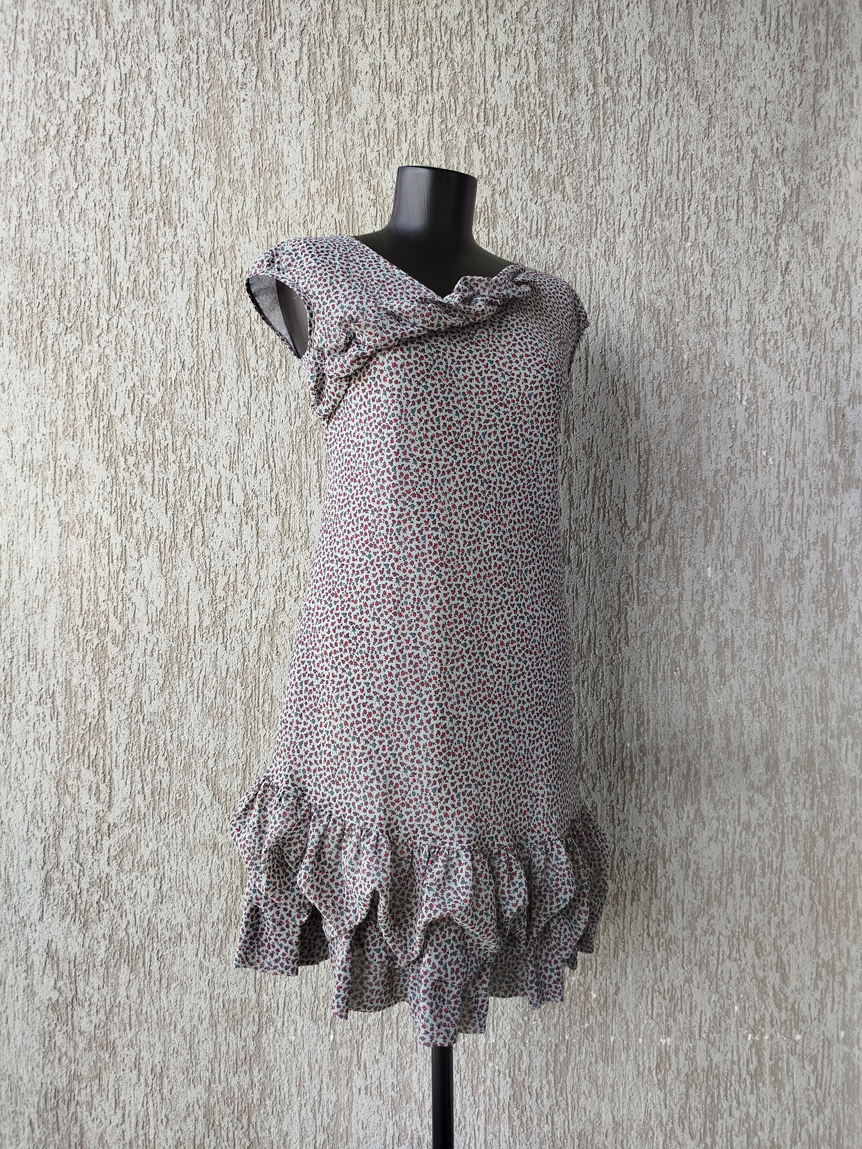 Cop Copine Dress Kentucky Ruffles Chiffon Floral Vintage Size 38/M Size M / US 6-8 / IT 42-44 - 7 Thumbnail