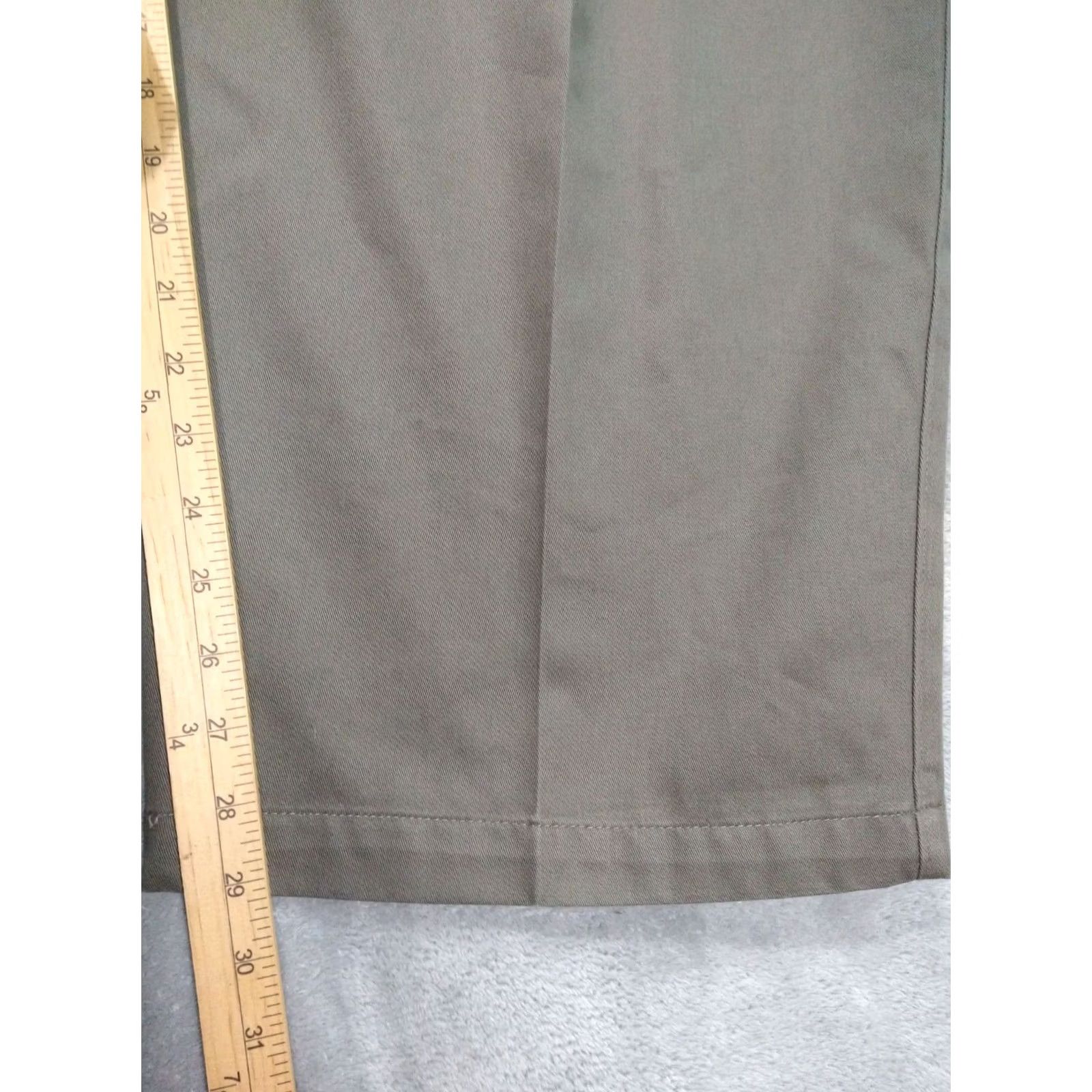 Vintage Oak Hill Pants Mens 58x30 Green Chino Tapered Pleated Comfort Waist Cotton Front Pocket Slash Pocket Size US 42 / EU 58 - 5 Thumbnail