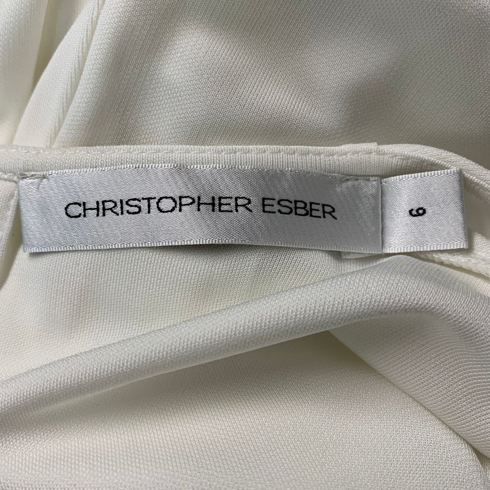 Christopher Esber CHRISTOPHER ESBER Size 6 White Viscose Draped Long Dress Size M / US 6-8 / IT 42-44 - 5 Thumbnail