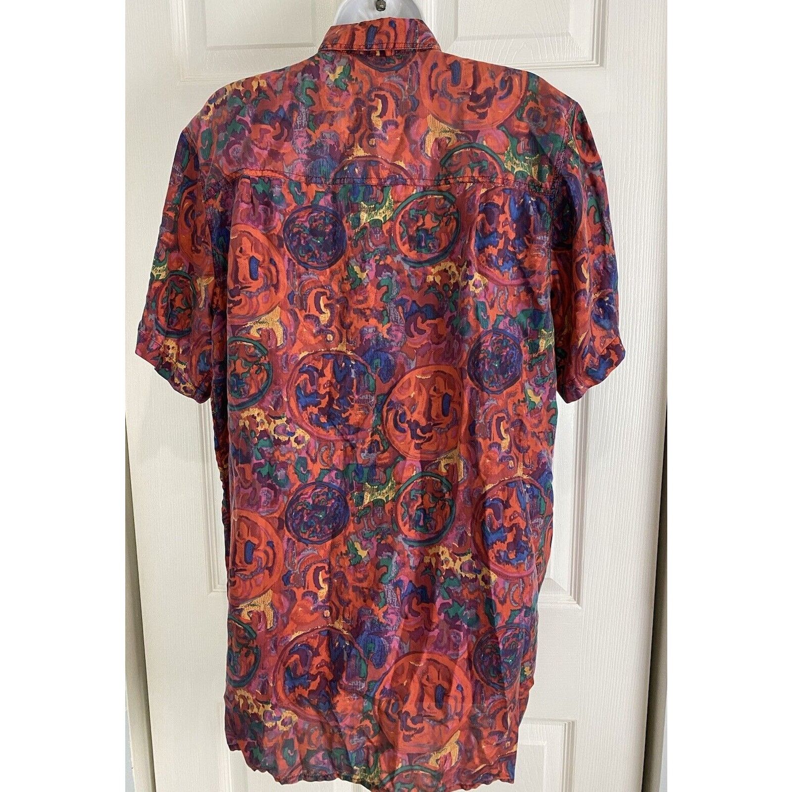 Other NWT Defy 100% Silk Abstract Short Sleeve Multicolor Shirt S Size US S / EU 44-46 / 1 - 3 Thumbnail