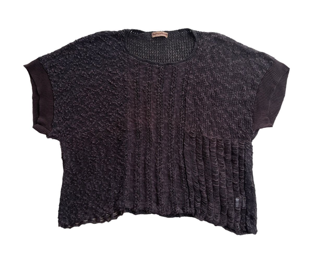 Issey Miyake 1970s Issey Miyake Mesh Knit Cropped Top Size L / US 10 / IT 46 - 4 Thumbnail