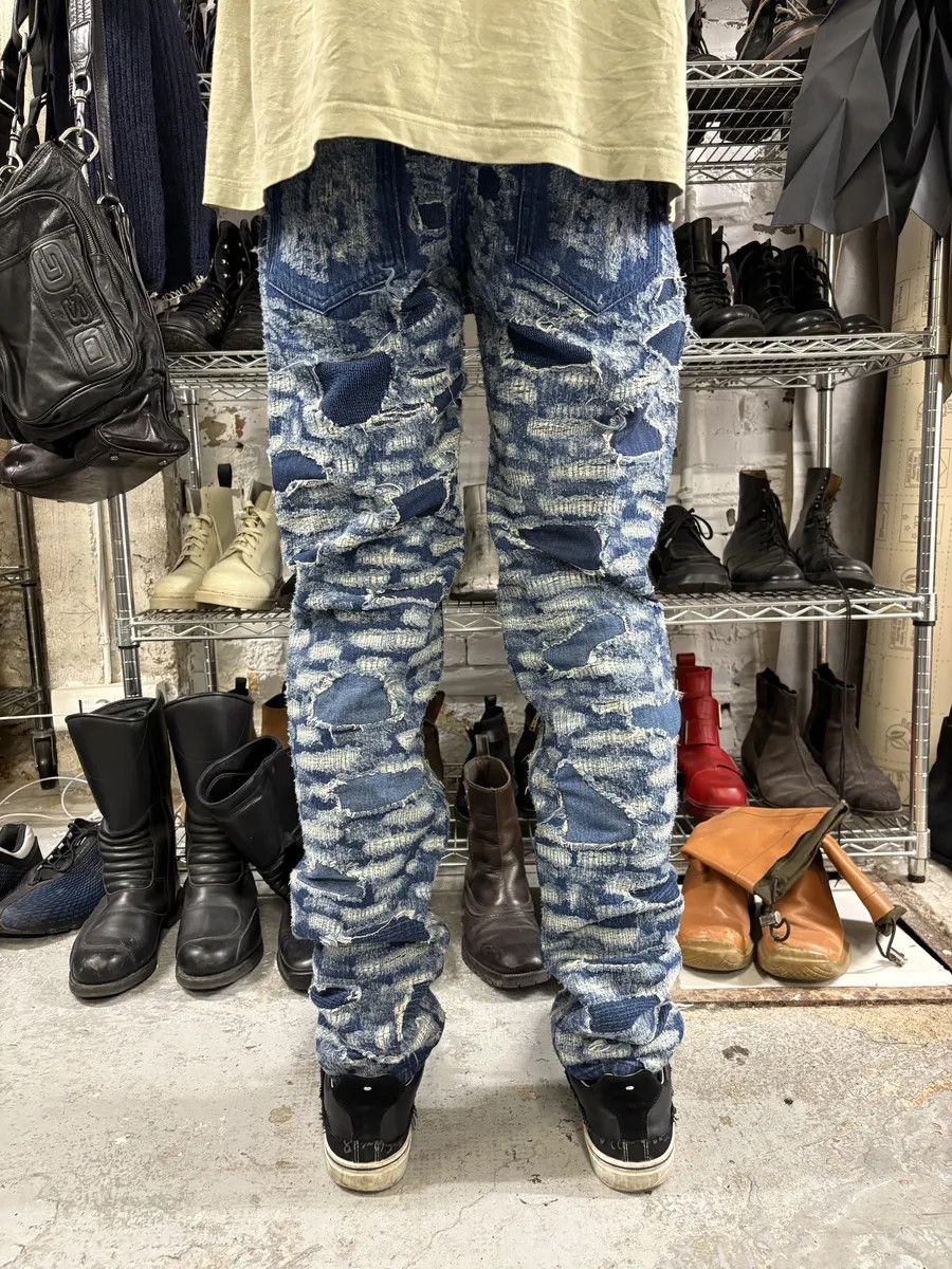 Givenchy AW2023 Givenchy Slim Blue Distressed Boro Denim Jeans Size US 30 / EU 46 - 2 Thumbnail