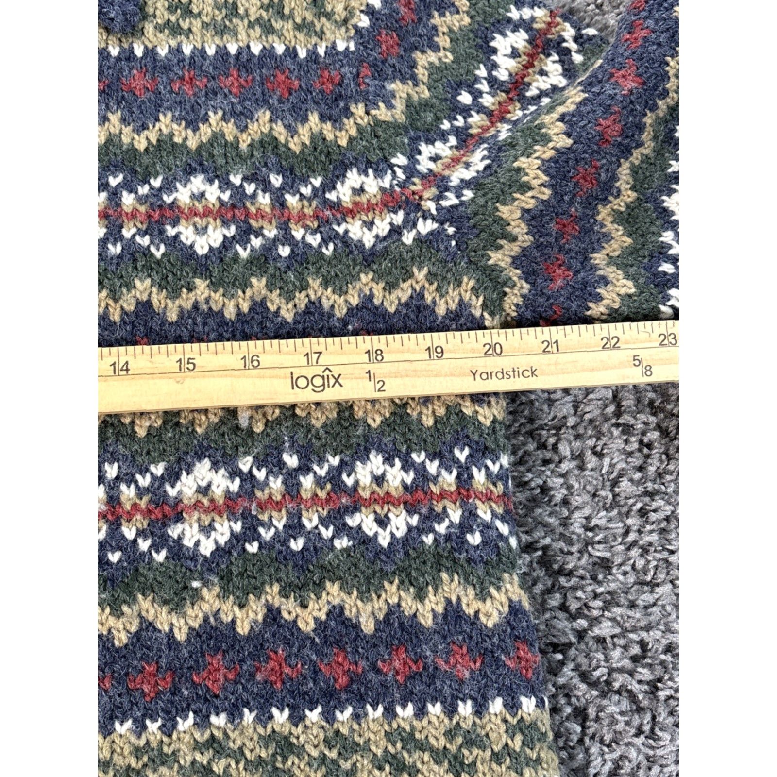 Barrow VINTAGE Croft And Barrow Cardigan Sweater Womens S Fair Isle Wool Black 90s Christmas Womens Size S / US 4 / IT 40 - 3 Thumbnail