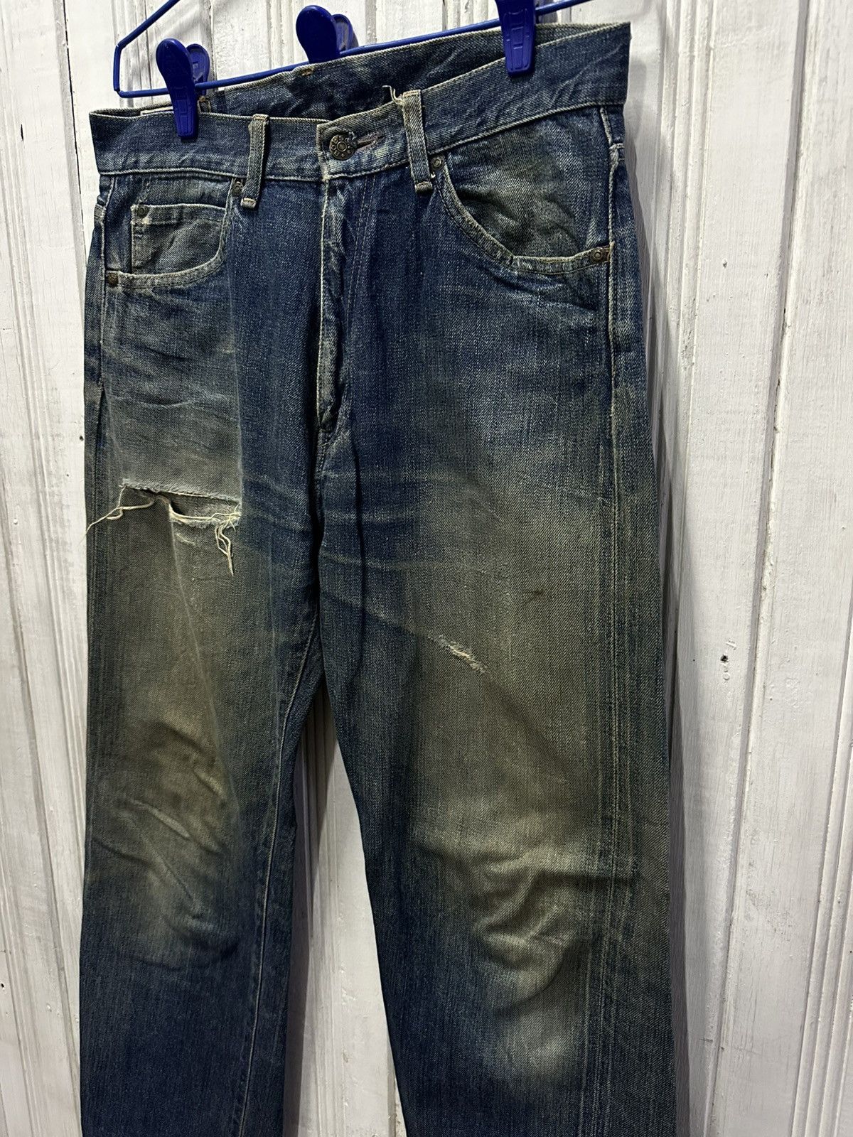 Vintage Vintage BOBSON Jeans Selvedge Mudwash Distressed Denim Pants Size US 30 / EU 46 - 4 Thumbnail