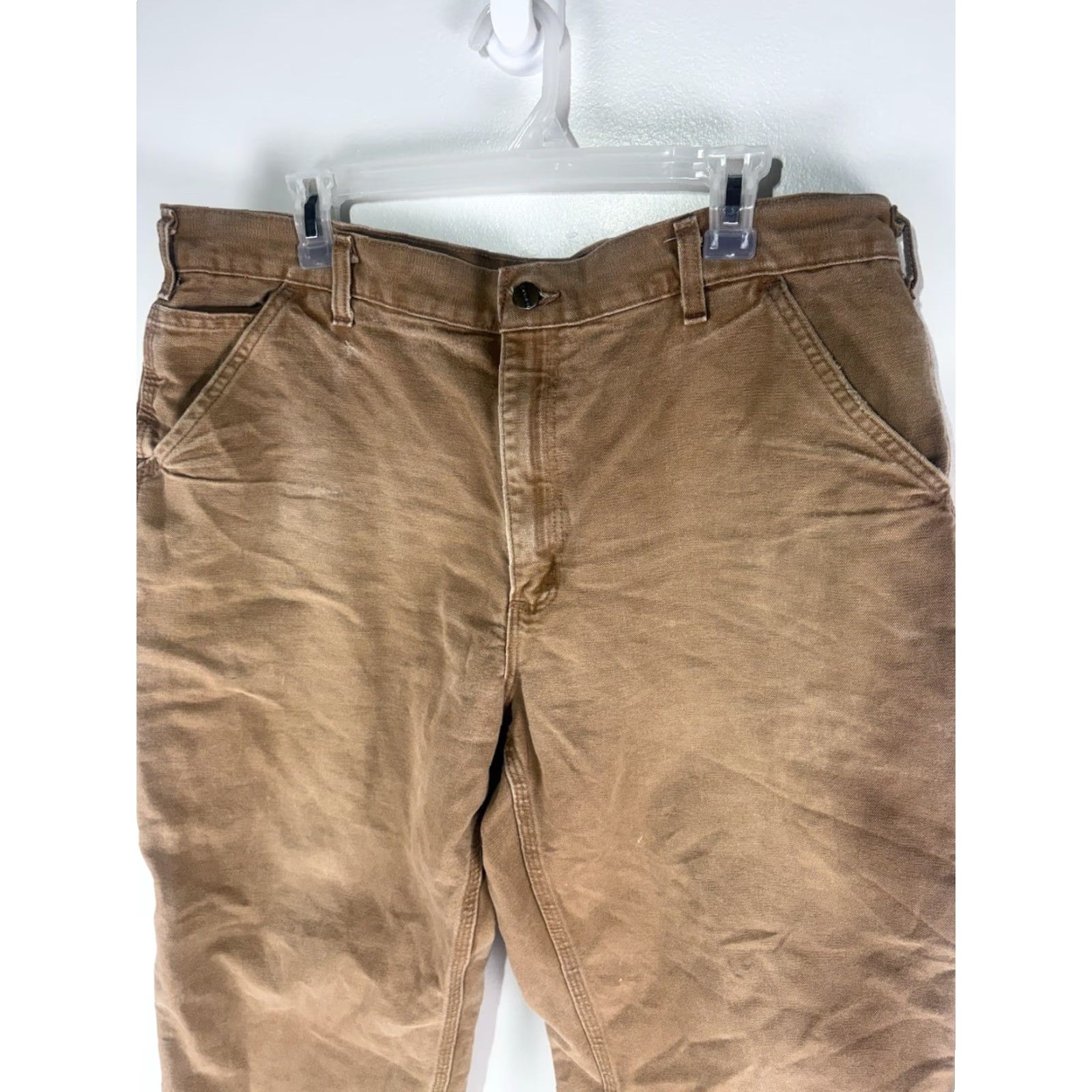 Carhartt Carhartt Carpenter Pants Mens 38x30 100% Cotton Canvas Workwear Straight Fit Brown Tan 5-Pocket Cargo Jeans-like Trousers Size US 38 / EU 54 - 3 Thumbnail