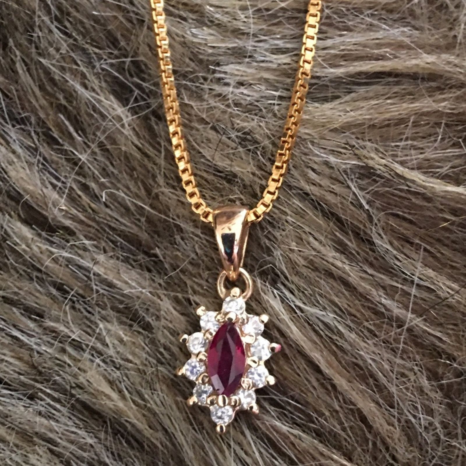 Vintage Vintage gold vermeil ruby and diamond pendant Size ONE SIZE - 2 Thumbnail