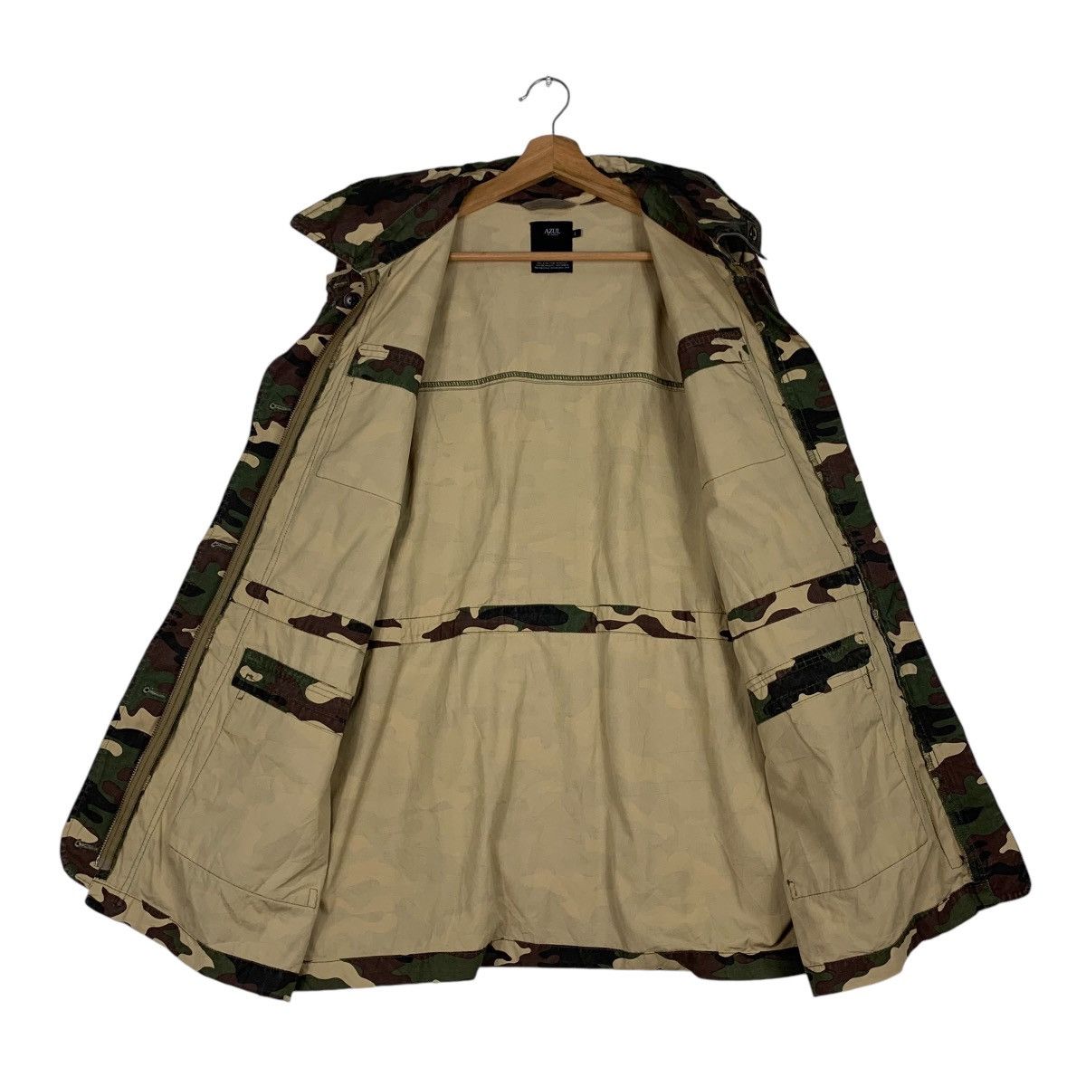 Japanese Brand AZUL MOUSSY Camo Jacket Military Army Fashion #1216-C55 Size US L / EU 52-54 / 3 - 11 Thumbnail
