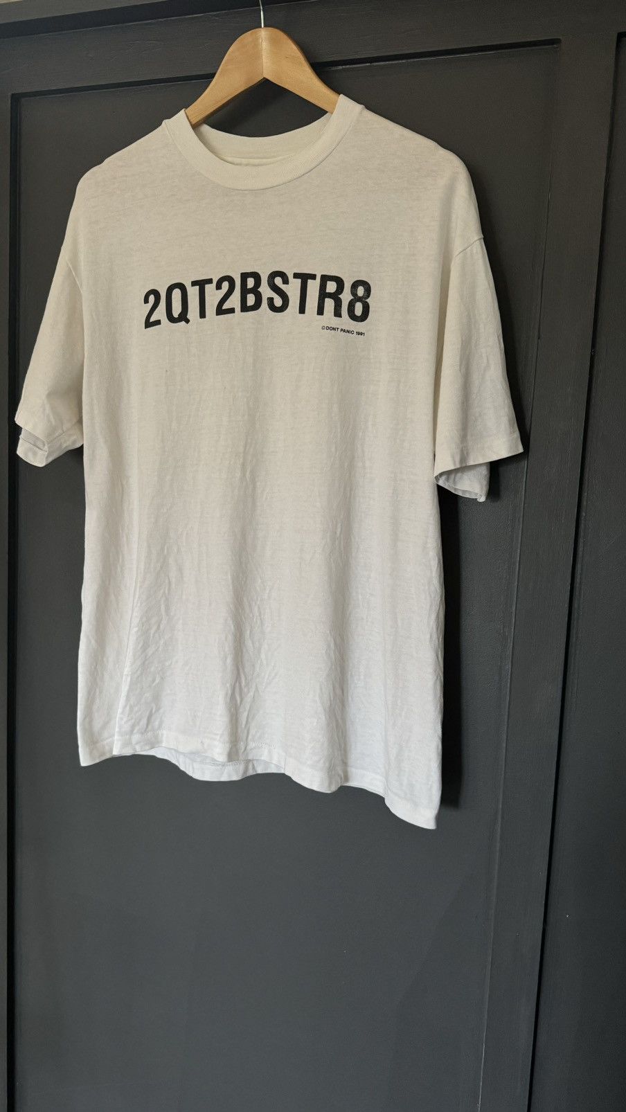 Designer × Vintage 1991 Dont Panic 2QT2BSTR8 vintage white t-shirt Size US L / EU 52-54 / 3 - 2 Thumbnail