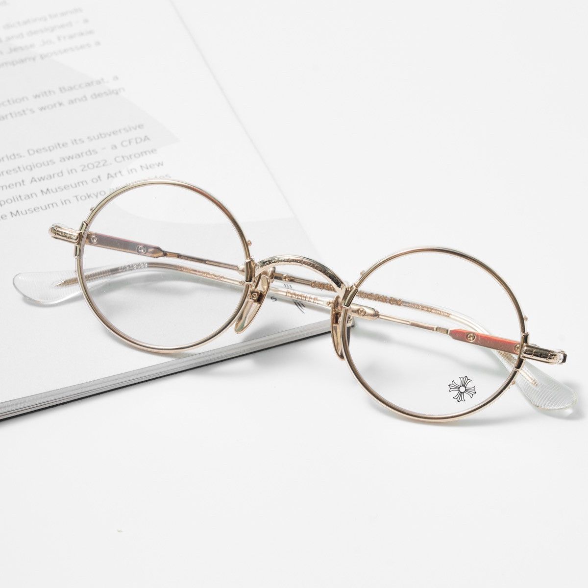 Chrome Hearts CHROME HEARTS EDITH F CRYSSTAL/ GOLD PLATED GLASSES Size ONE SIZE - 5 Thumbnail