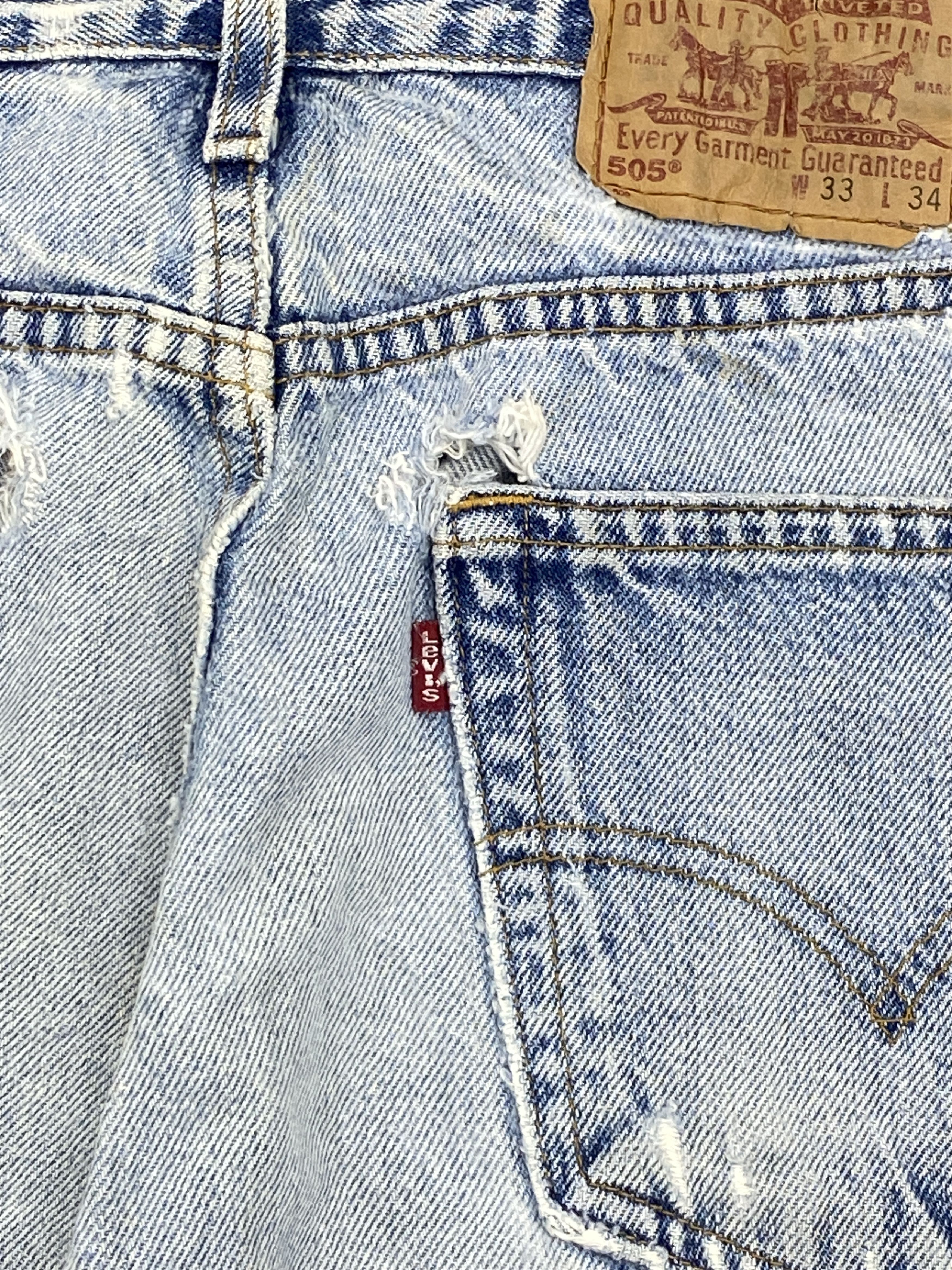 Levi's Vintage 90s Distressed Levis 505 Light Washed Jeans DP2655 Size US 32 / EU 48 - 8 Thumbnail
