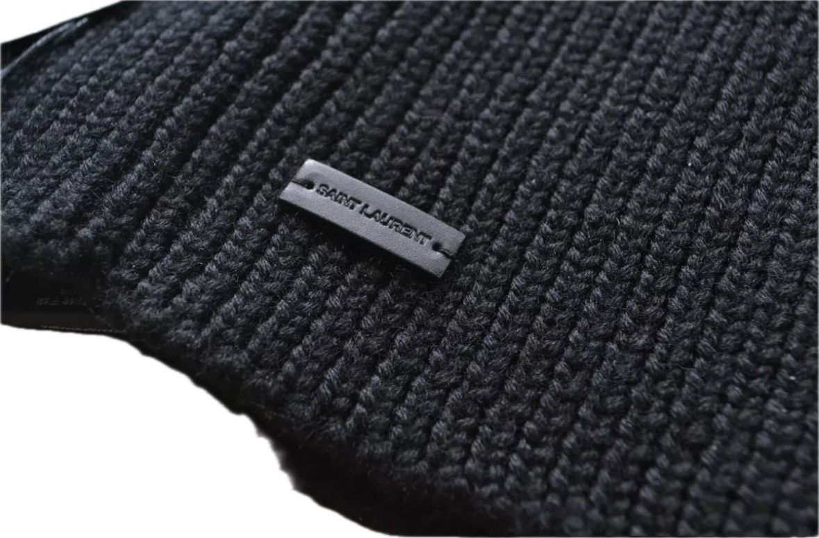 Saint Laurent Paris 🖤🖤Large Ribbed Balaclava in Wool🖤🖤 Size ONE SIZE - 7 Thumbnail