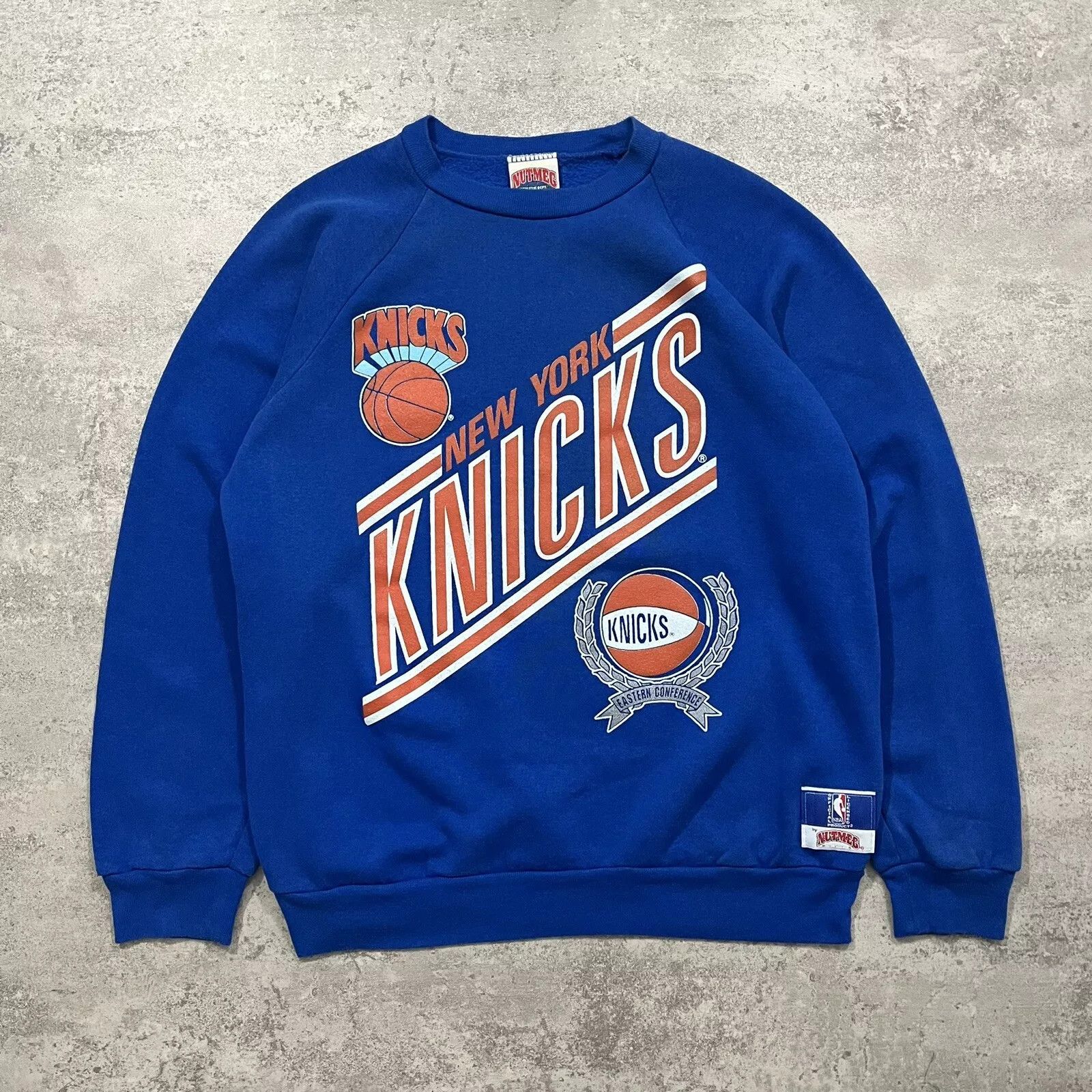 NBA Nutmeg Vintage VTG 80s 90s NBA NEW YORK KNICKS SWEATSHIRT MADE IN USA Grailed