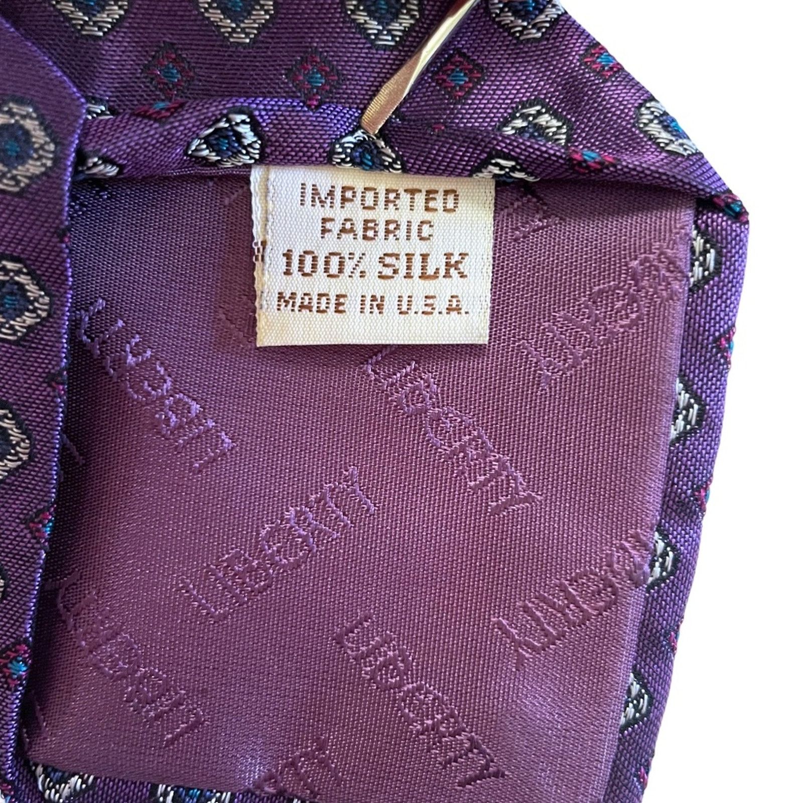 Liberty × Vintage Vintage Liberty of London Purple Foulard Silk Necktie Tie Size ONE SIZE - 5 Thumbnail
