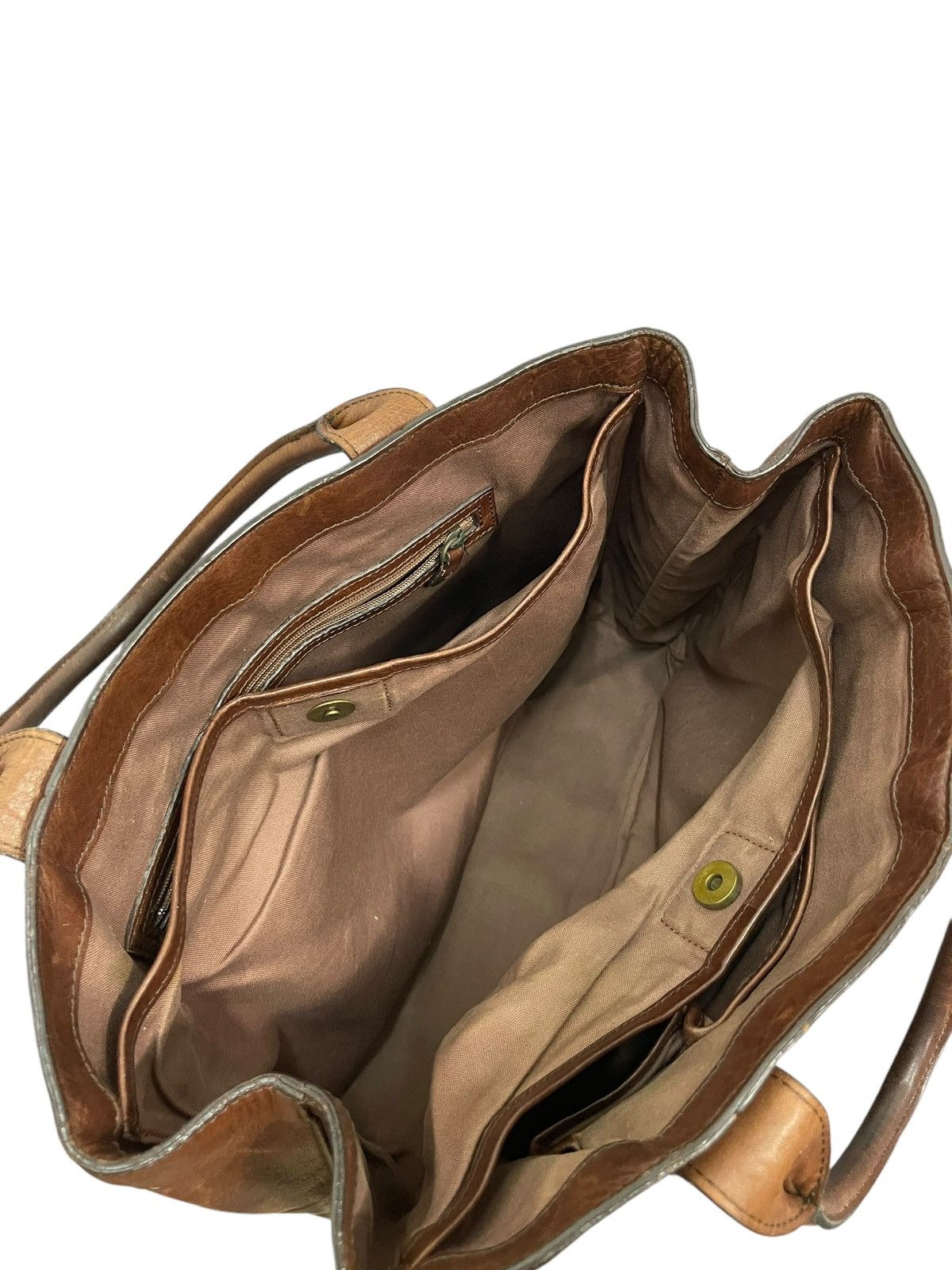 Japanese Brand Full Leather Patina Sazaby Japan Tote Shoulder Bag 1🟩1 Size ONE SIZE - 20 Thumbnail