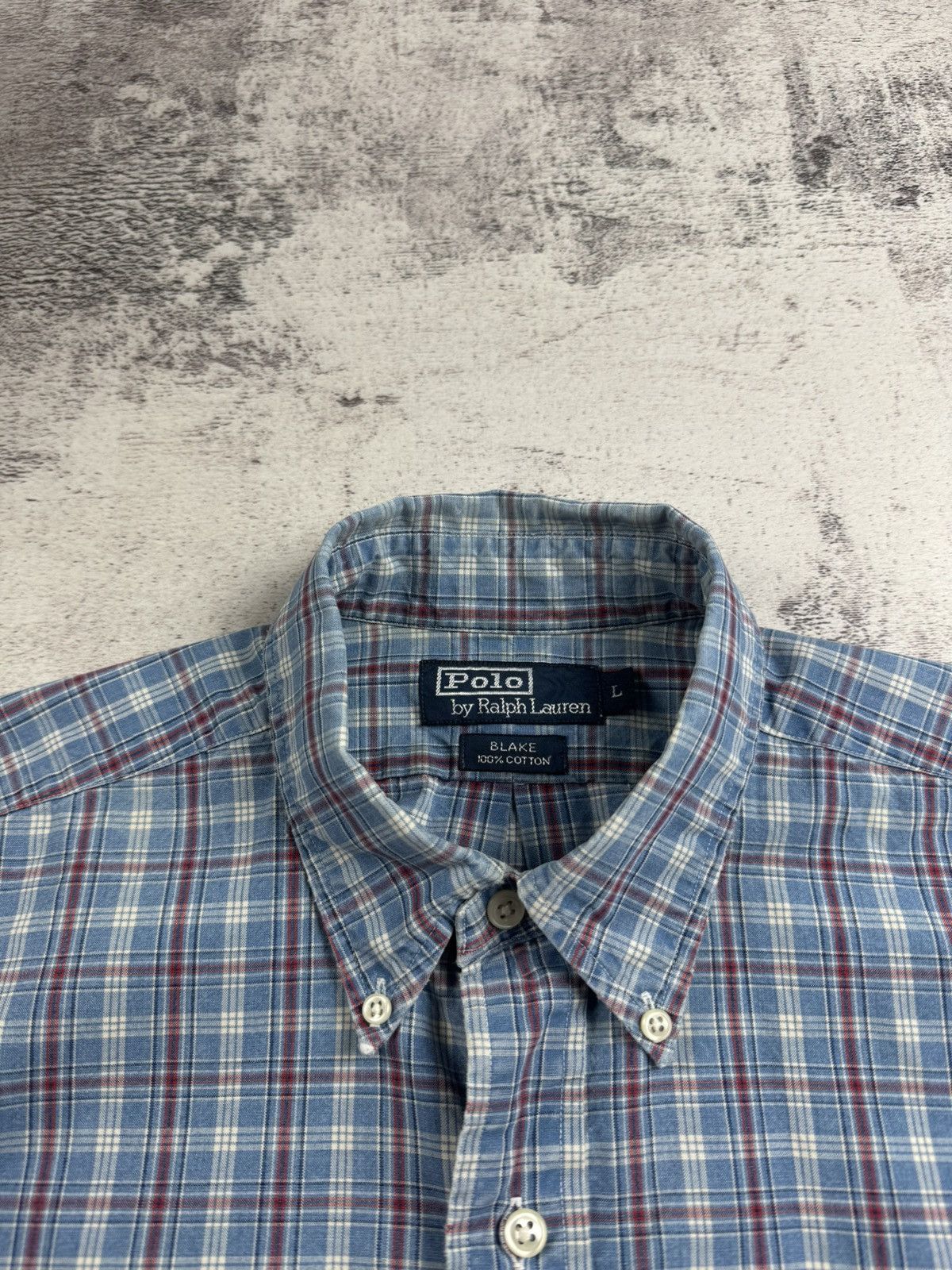 Polo Ralph Lauren Polo Ralph Lauren Blake Plaid Large Button Checked Blue Oxford LongSleeve Shirt Size US L / EU 52-54 / 3 - 10 Thumbnail