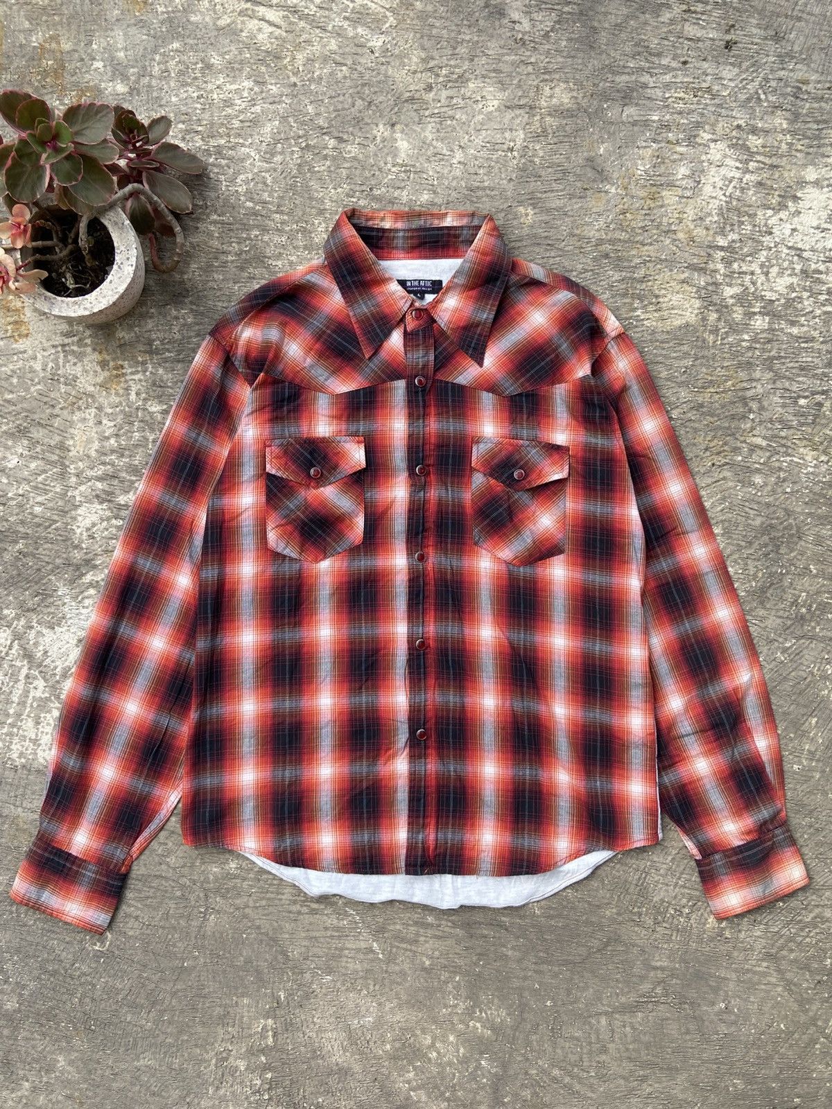 In The Attic 2000s In The Attic - Vkei Style GREAK Plaid Button Shirt Size US L / EU 52-54 / 3 - 3 Thumbnail