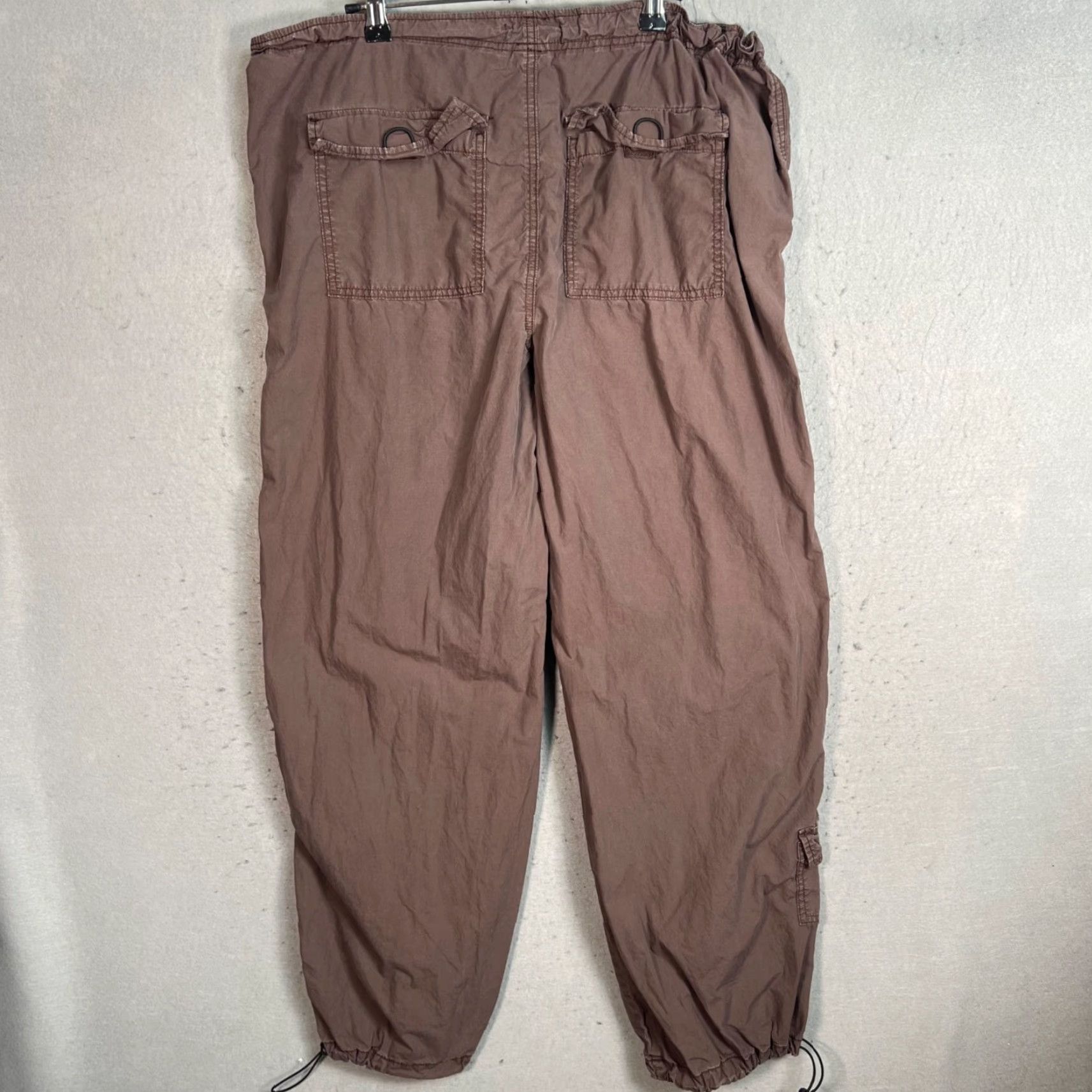 Garage GARAGE Womens Cargo Pants Medium Brown Drawstring Hem Cotton Straight Leg 90s Size 32" / US 10 / IT 46 - 2 Thumbnail