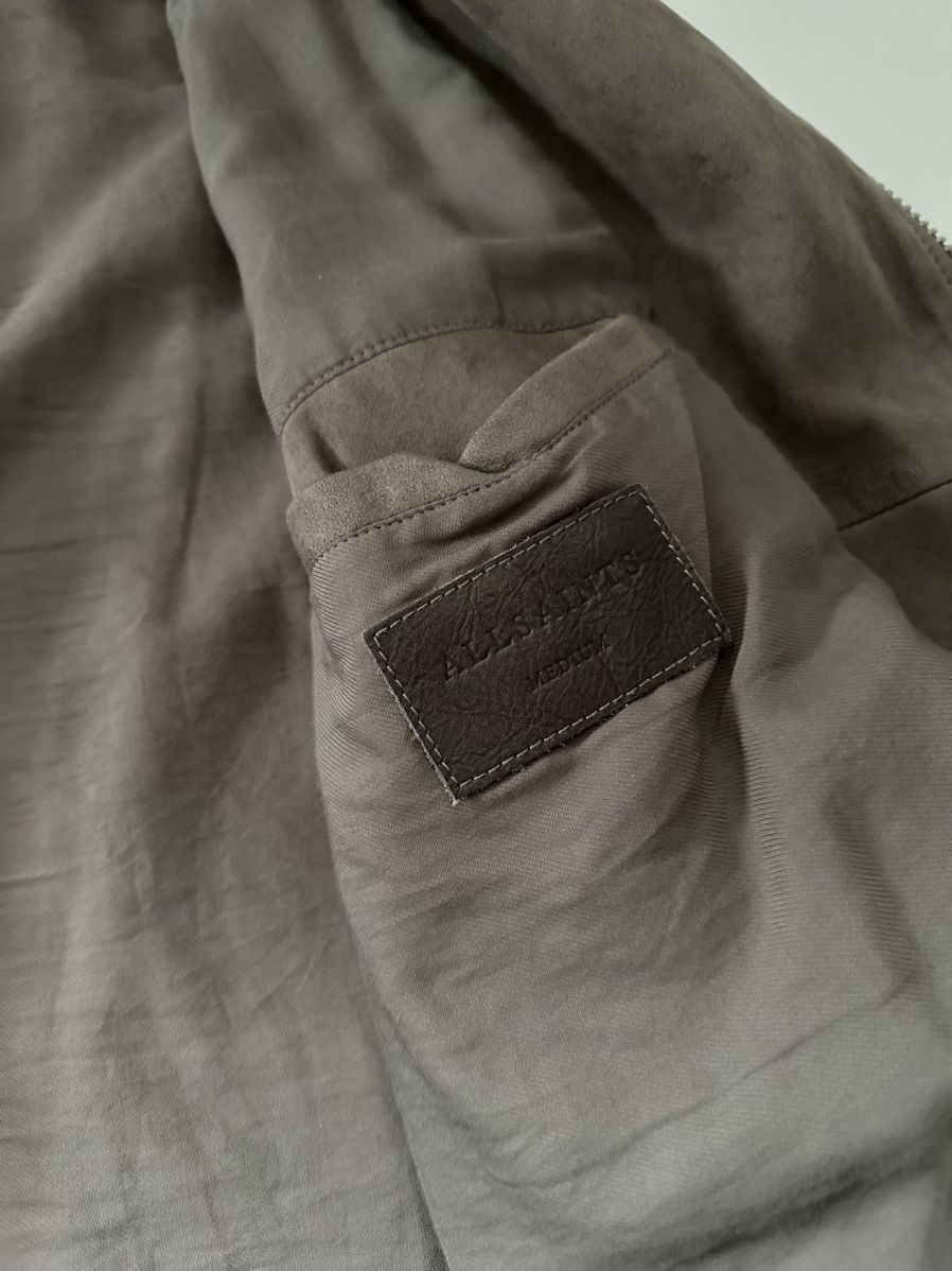 Allsaints „Ellis“ Suede Biker Jacket - Beige/Khaki - Size Medium Size US M / EU 48-50 / 2 - 5 Thumbnail