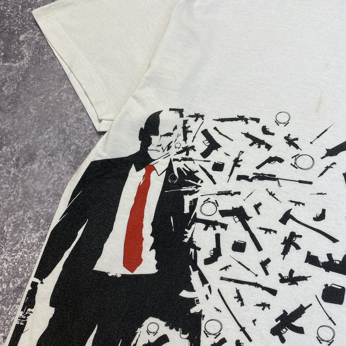 Vintage Vintage Hitman Overprinted Graphic logo Movie 90’s tee Size US XL / EU 56 / 4 - 3 Thumbnail