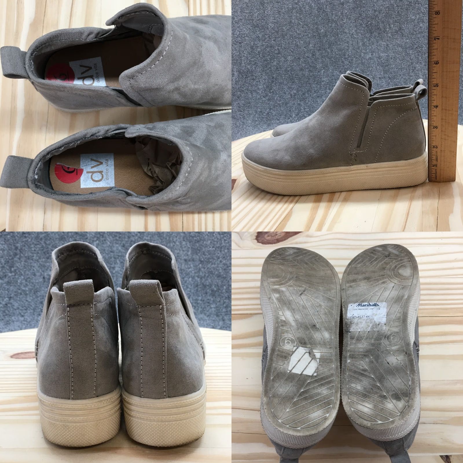 Dolce Vita Dolce Vita Ankle Boots Women 6 Gray Tate Round Toe High Top Slip On Casual Suede Shoes Size M / US 6-8 / IT 42-44 - 8 Thumbnail