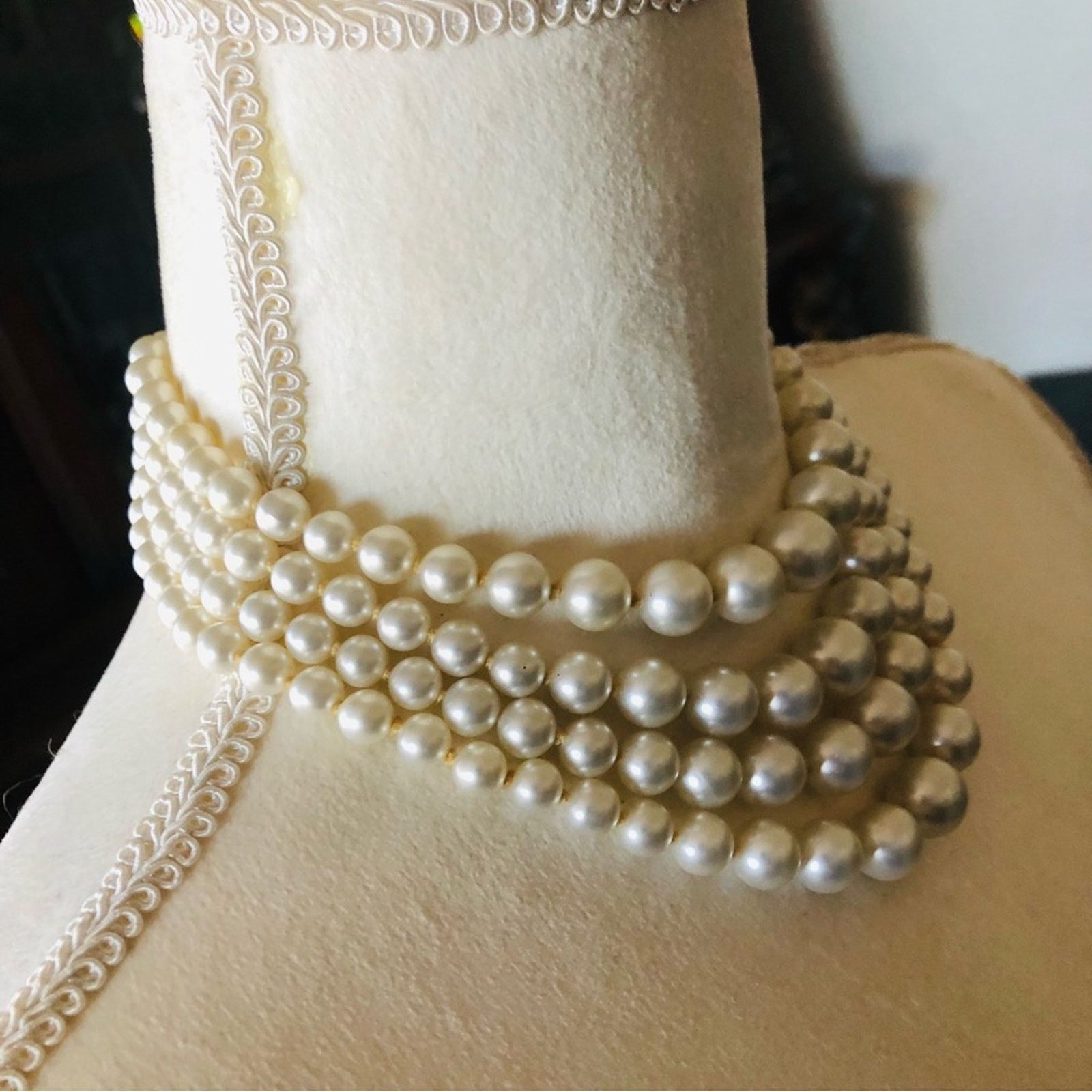 Vintage Vintage mid century quad graduated strand choker necklace Size ONE SIZE - 3 Thumbnail