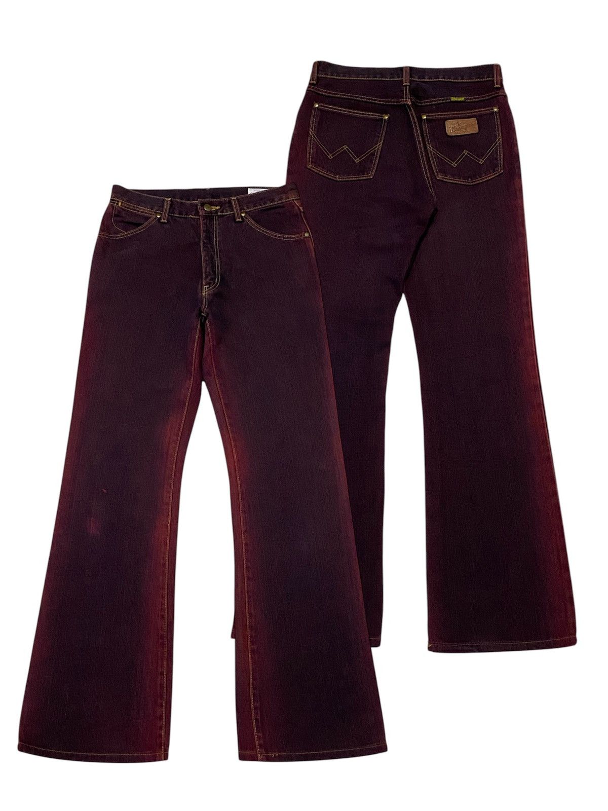 Hysteric Glamour × Japanese Brand × Wrangler 💃Wrangler Classic Red Smoke Flare Jeans Size 29" - 1 Thumbnail