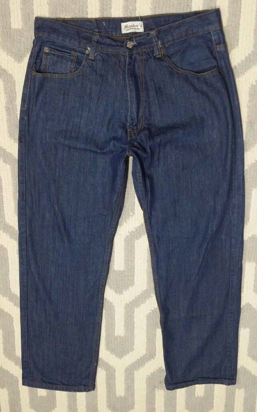 Designer Members Property Jeans size 34 x 32 Mens Dark wash Straight Size US 34 / EU 50 - 2 Thumbnail