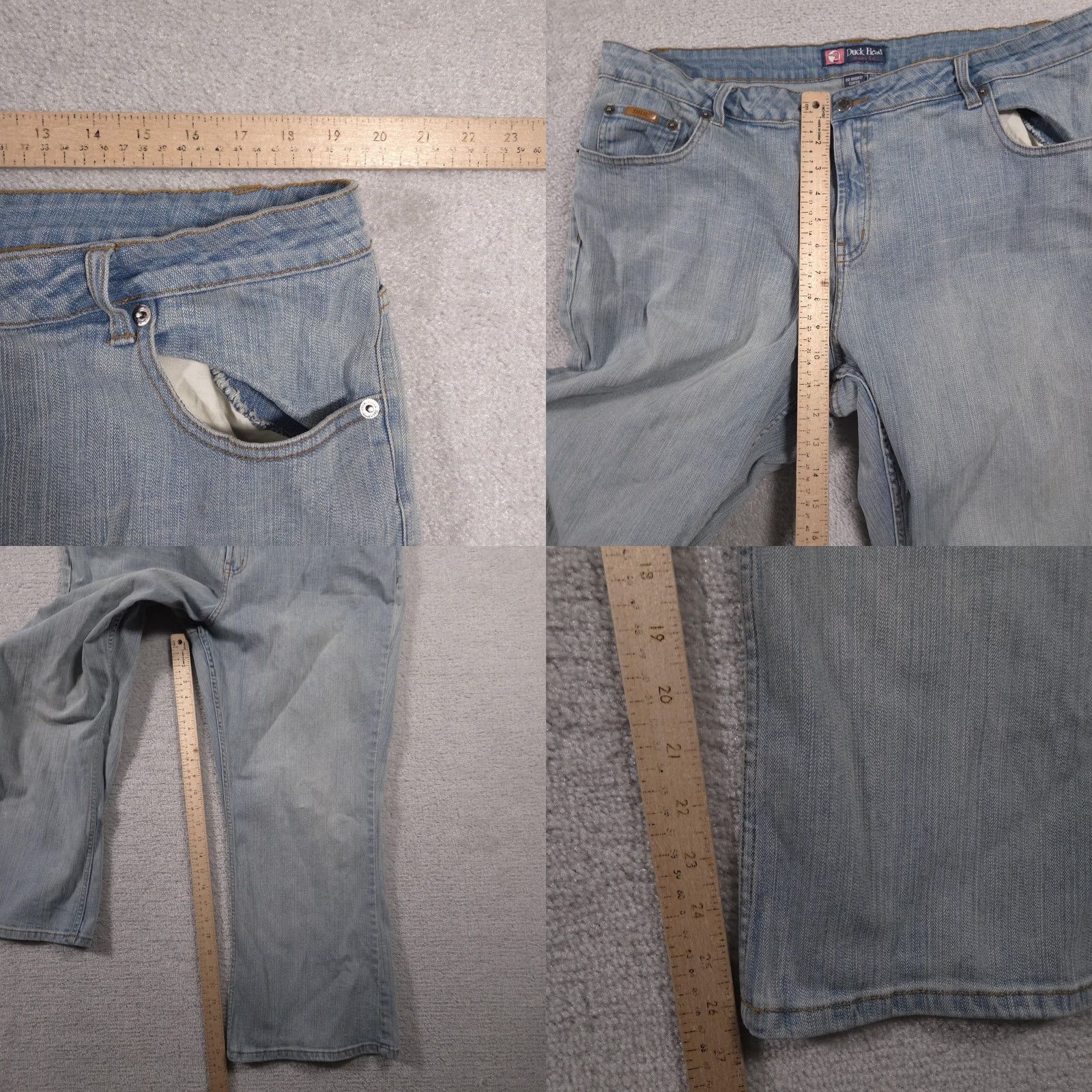 Vintage Duck Head Jeans Womens 22W Short Light Wash Bootcut Stretch Denim Plus Size Blue Size 40" / US 18 - 8 Thumbnail