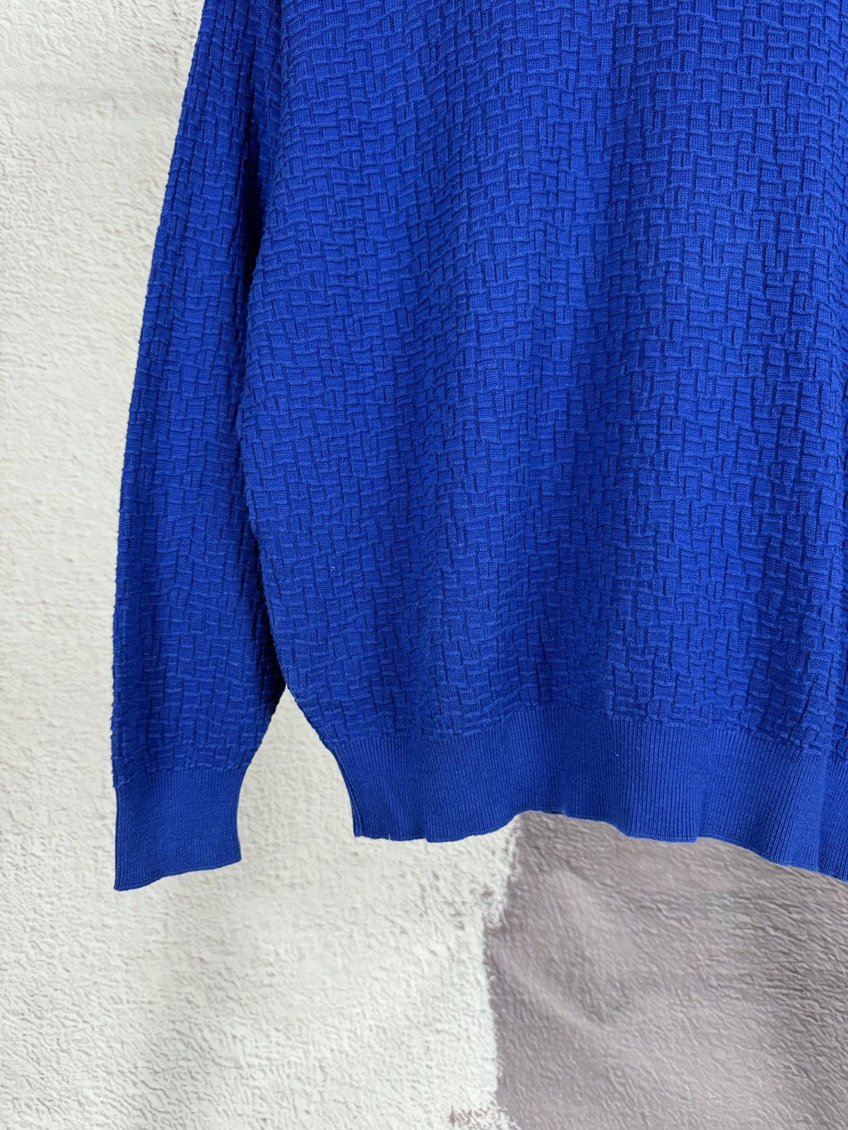 Carlo Colucci × Vintage Carlo Colucci vintage blue knitted rugby polo shirt LS Size US L / EU 52-54 / 3 - 6 Thumbnail