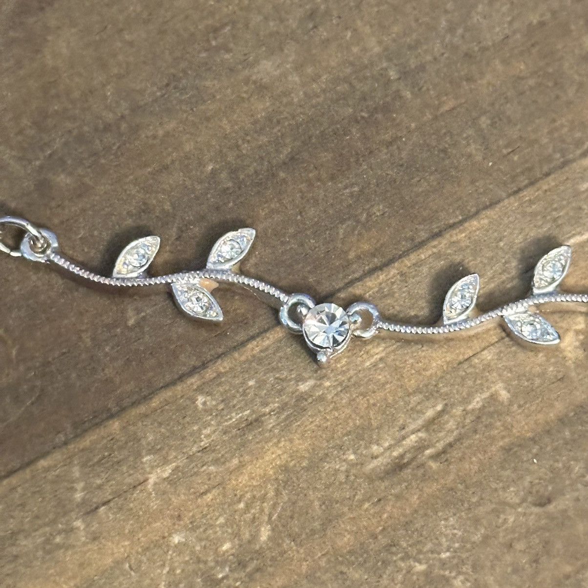 Vintage Vintage silver tone CZ vine Y necklace Size ONE SIZE - 4 Thumbnail
