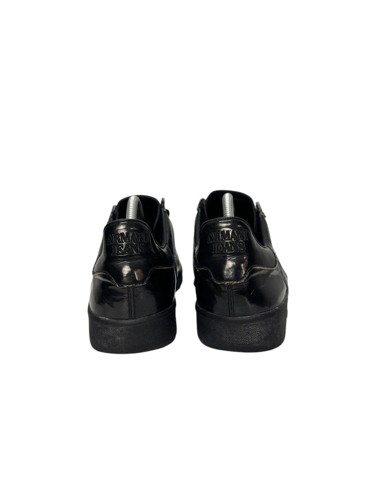 Armani Vintage Armani Black Leather Sneakers Low Top 42.5 Size US 9 / EU 42 - 9 Thumbnail