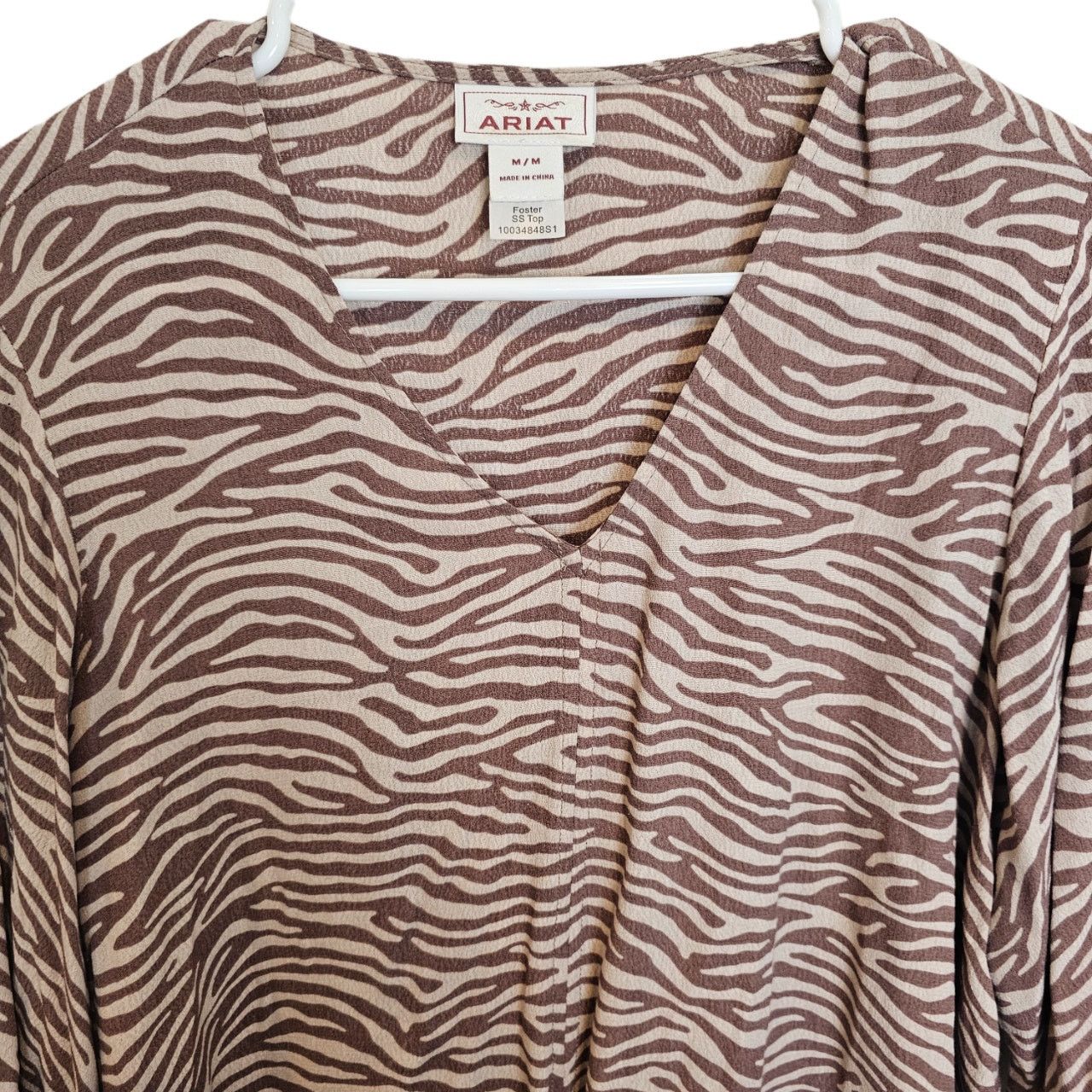 Ariat Ariat Women Foster Zebra Print Western Top M Cowgirl Country Size M / US 6-8 / IT 42-44 - 3 Thumbnail