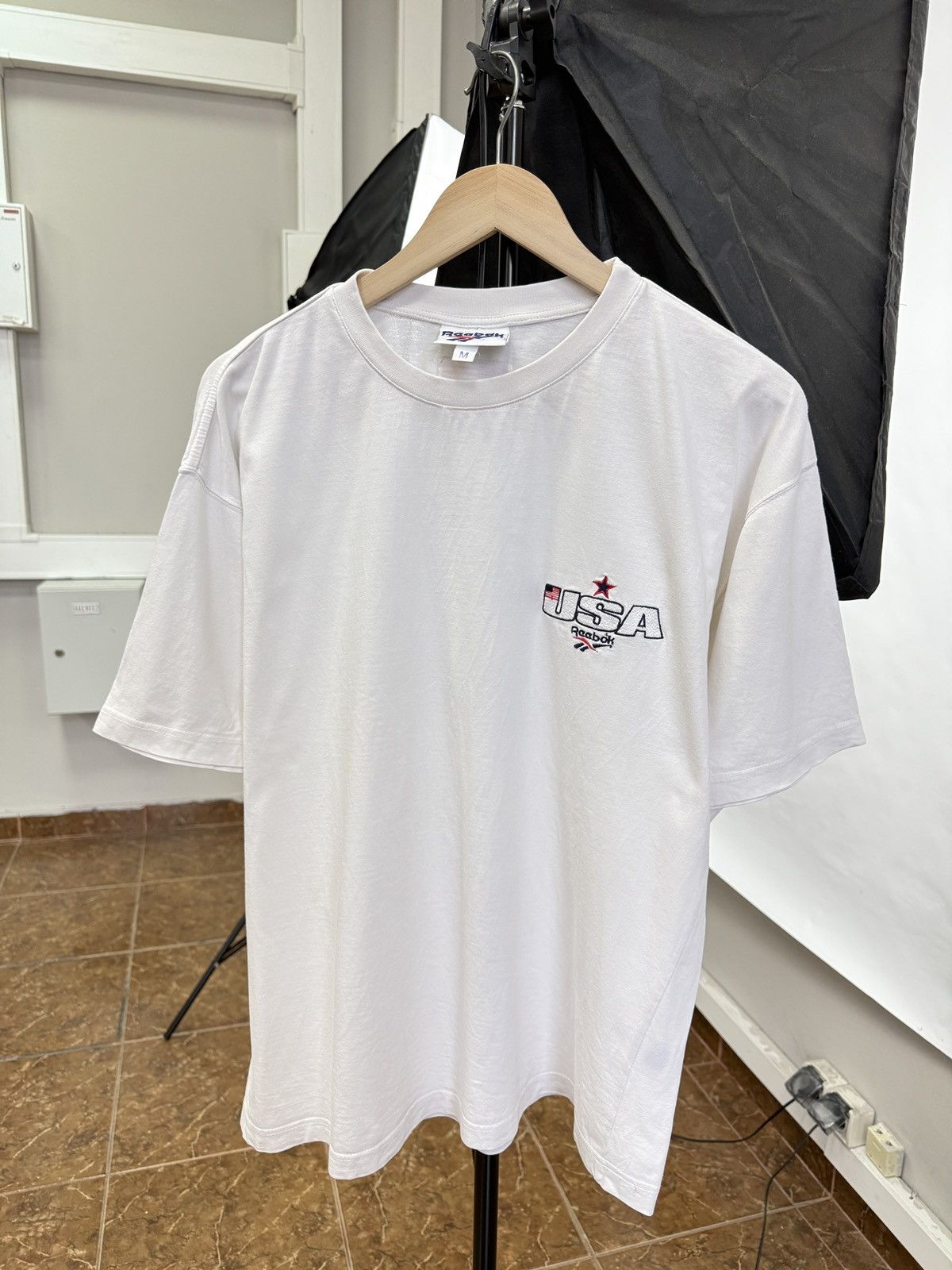 Reebok 🇺🇸 Vintage 90s Reebok USA T-Shirt United States Flag Rare Y2K Size US M / EU 48-50 / 2 - 2 Thumbnail