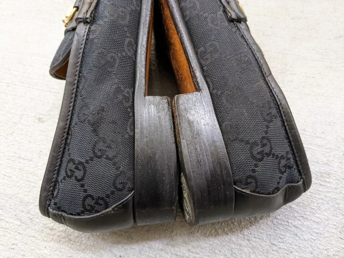 Gucci Gucci Horsebit Loafers Black 8.5 Canvas Monogram Leather Fur Size US 8.5 / IT 38.5 - 7 Thumbnail