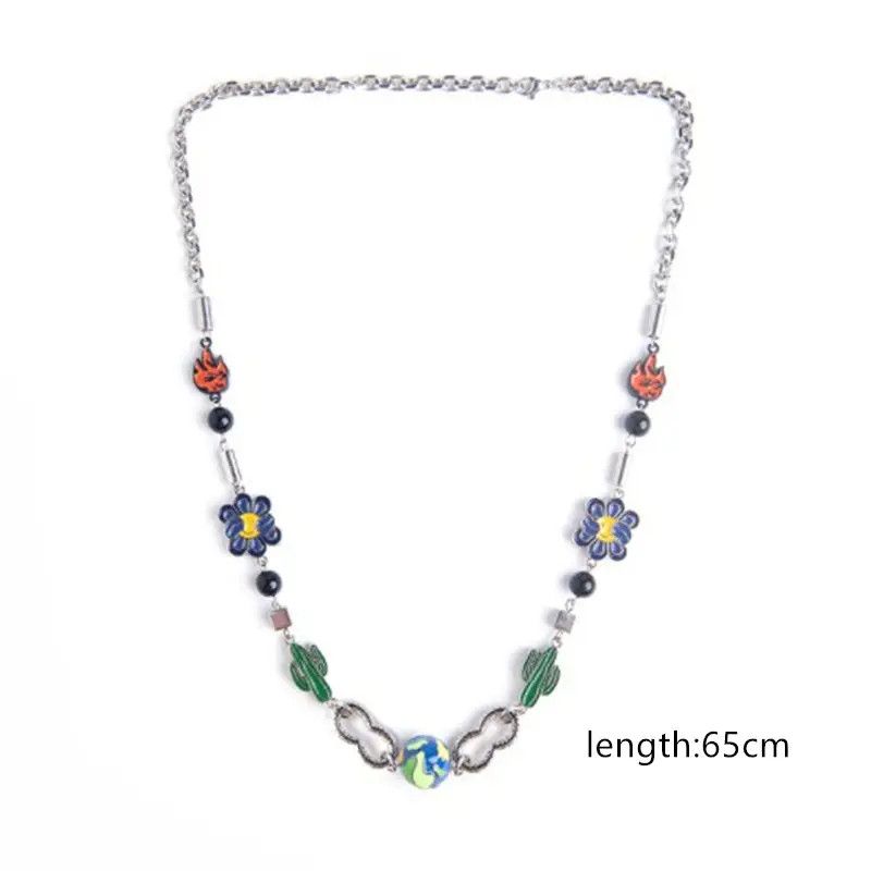 Jewelry Colorful World Art Classic Flame Necklace Size ONE SIZE - 5 Thumbnail