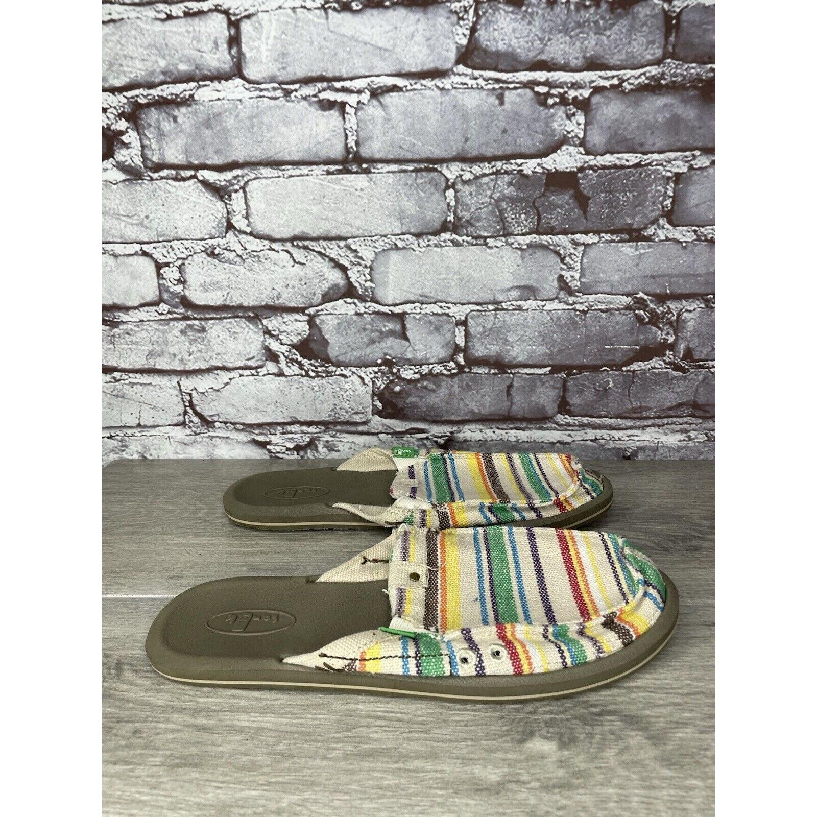 Sanuk Sanuk You Got My Back Canvas Slip On Multicolor Mules Womens Size US 10 / IT 40 - 18 Thumbnail