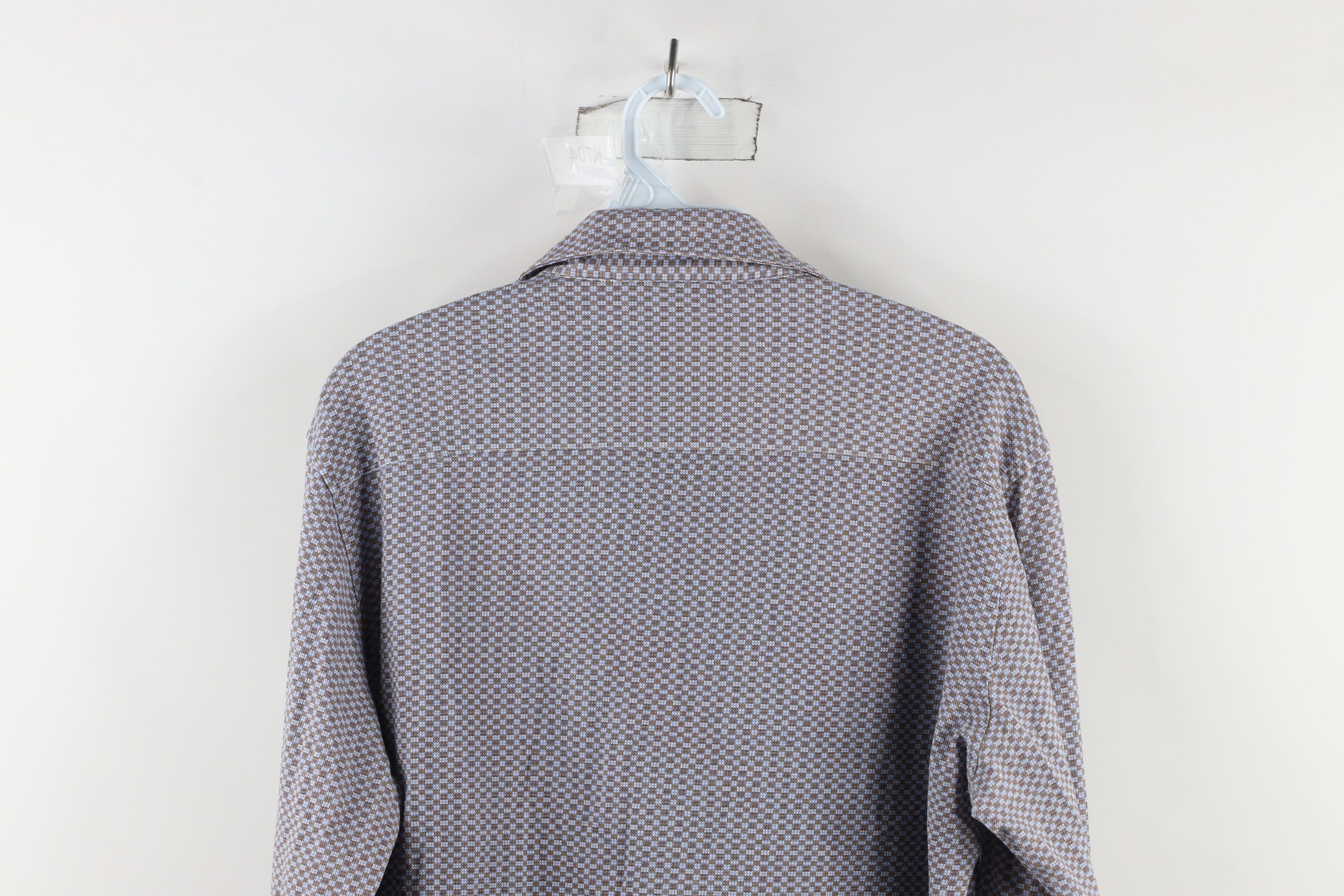 Vintage Bugatchi Uomo Knit Collared Long Sleeve Button Shirt Size US M / EU 48-50 / 2 - 12 Thumbnail