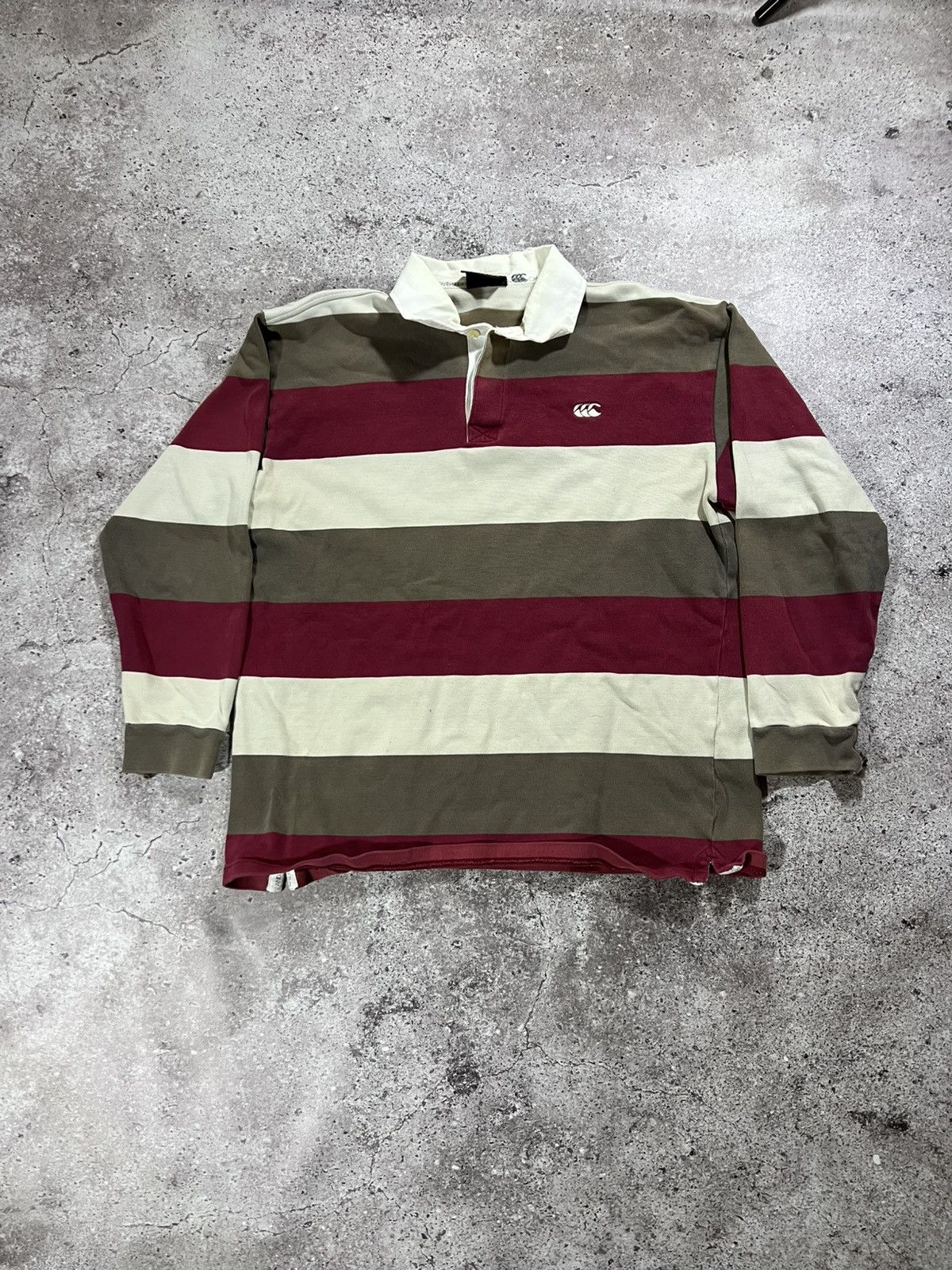 Canterbury of New Zealand Vintage Canterbury Rugby Shirt Distressed Striped Jersey Size US L / EU 52-54 / 3 - 1 Thumbnail