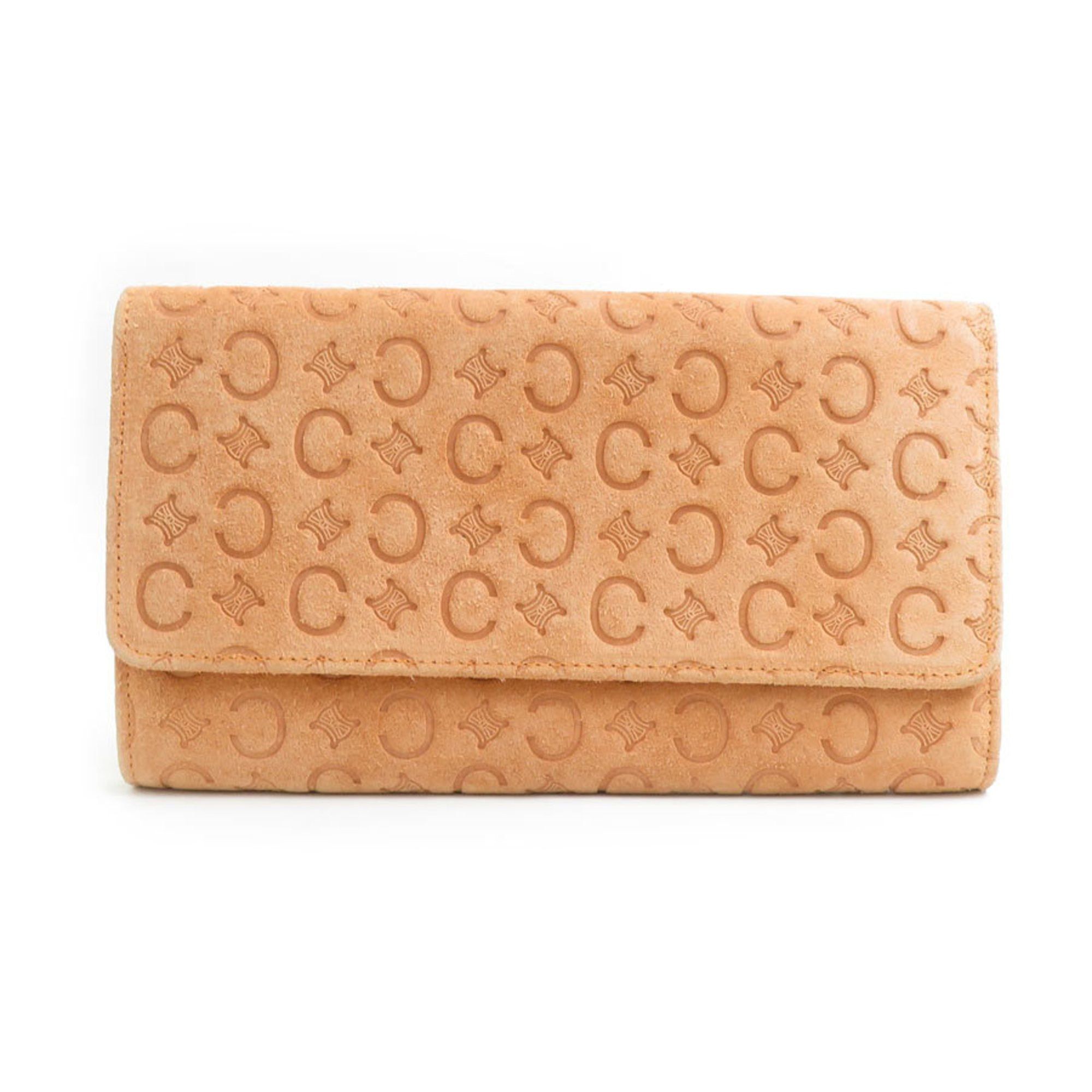 Celine CELINE Long Wallet Suede Orange Beige Women's e60237a Size ONE SIZE - 1 Thumbnail