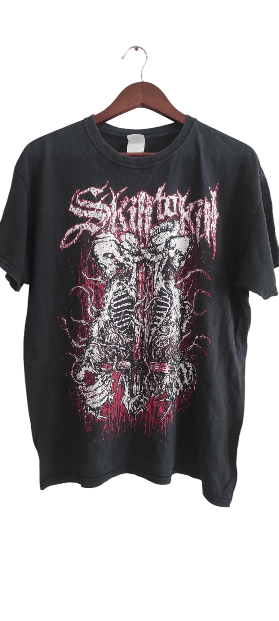 Gildan × Vintage VTG Gildan Graphic Skull Skeleton T shirt Skill To Kill Size US L / EU 52-54 / 3 - 1 Thumbnail