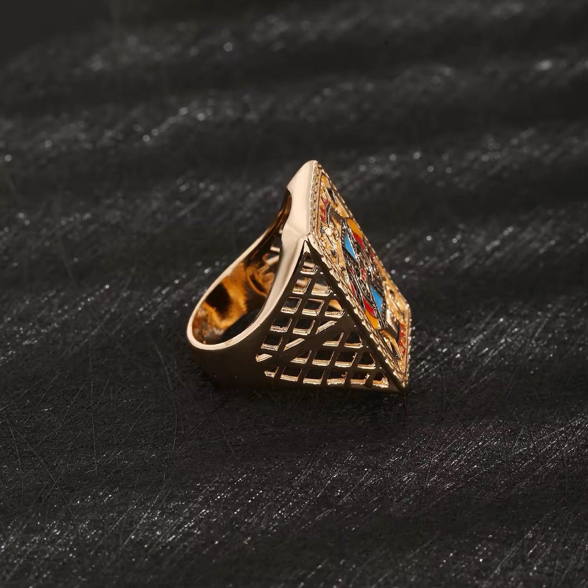Jewelry Zircon Cz Spade King Black Jack Poker Ring Size ONE SIZE - 2 Thumbnail