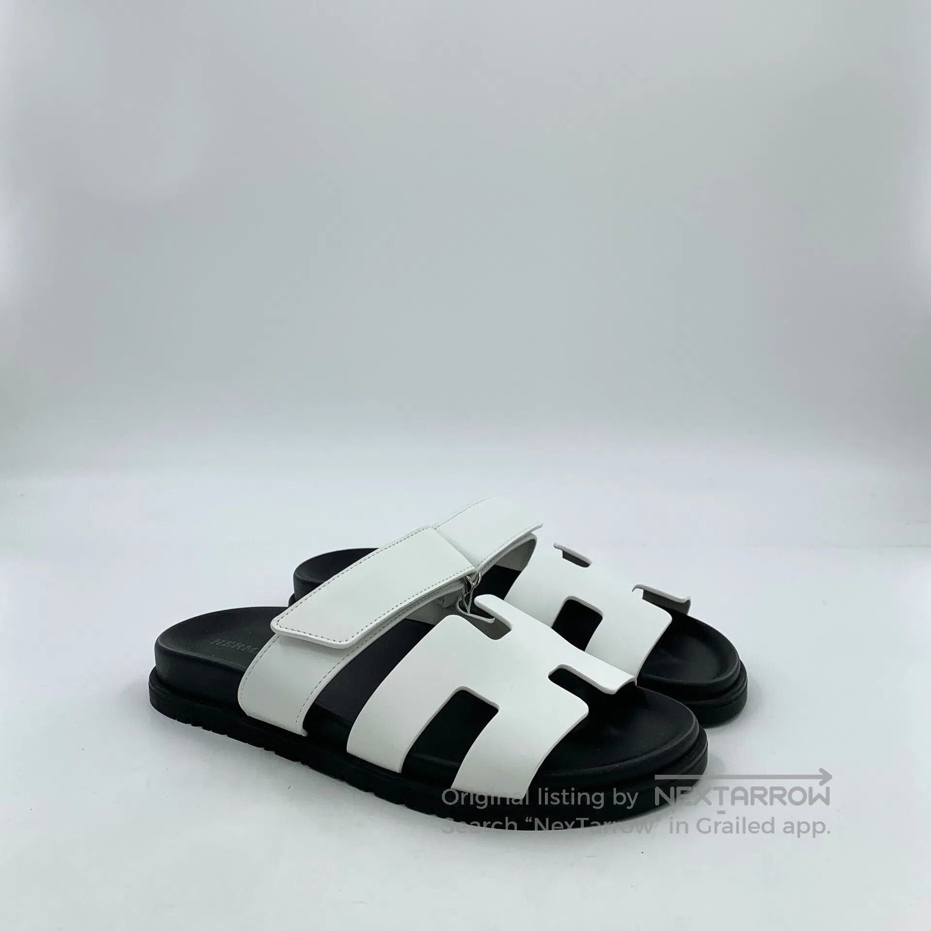 Hermes Hermes White Velcro casual flat sandals| Size US 5.5 / IT 35.5 - 2 Thumbnail