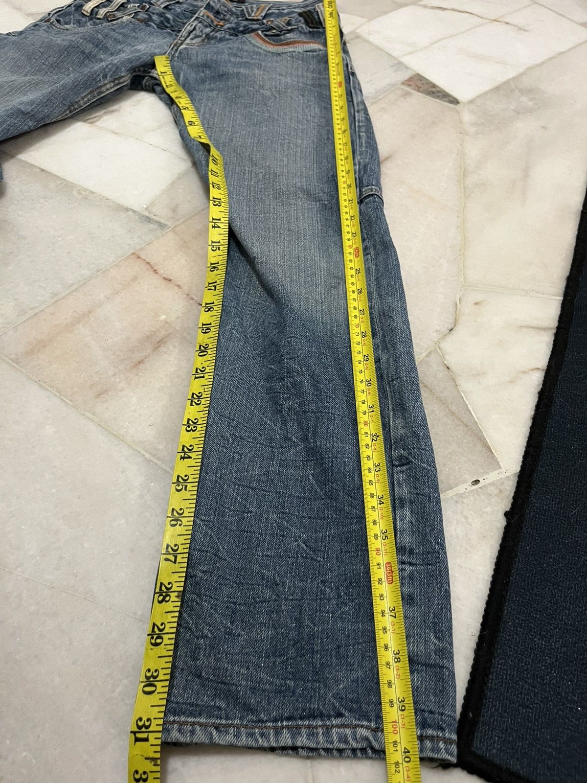 Japanese Brand DOUBLE WAIST DOMINATE HANDCRAFTED DISTRESED DENIM Size US 28 / EU 44 - 17 Thumbnail