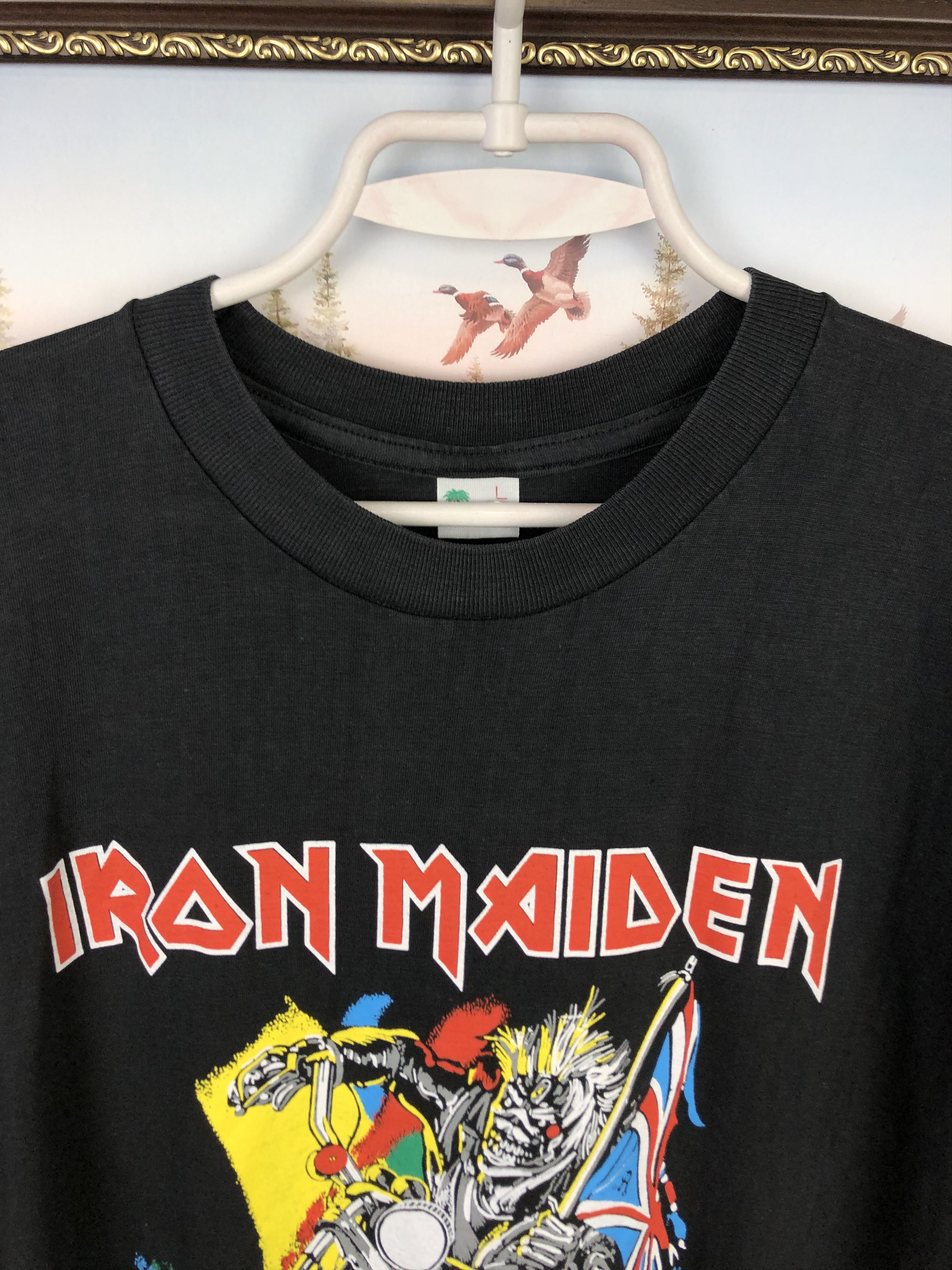 Vintage Vintage 80's Iron Maiden Band Shirt Over Print Tee Mens Rare Size US M / EU 48-50 / 2 - 4 Thumbnail