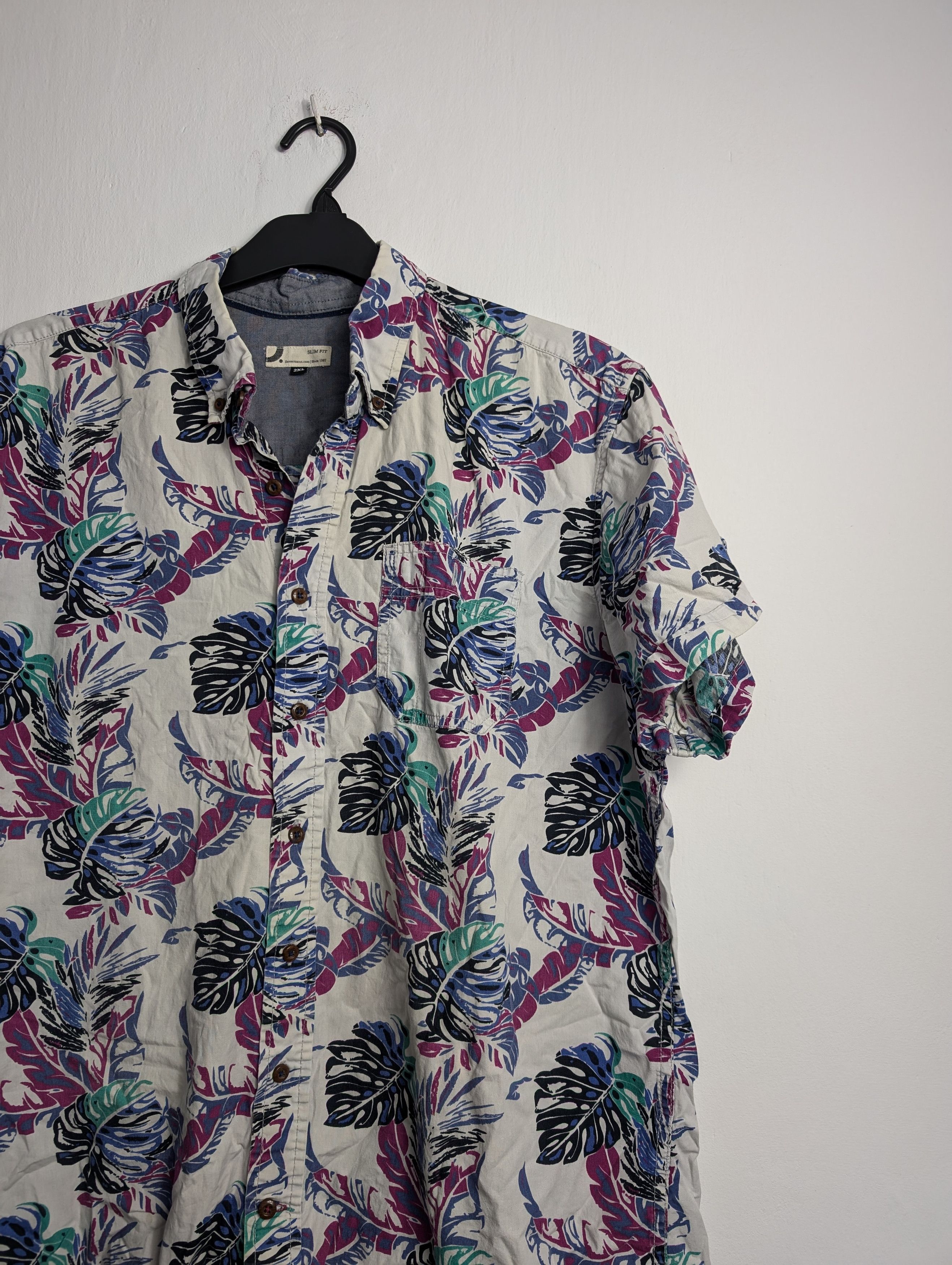 Vintage Vintage Y2K Hawaiian Shirt - Summer Floral Palm Tree Print Size US XXL / EU 58 / 5 - 2 Thumbnail