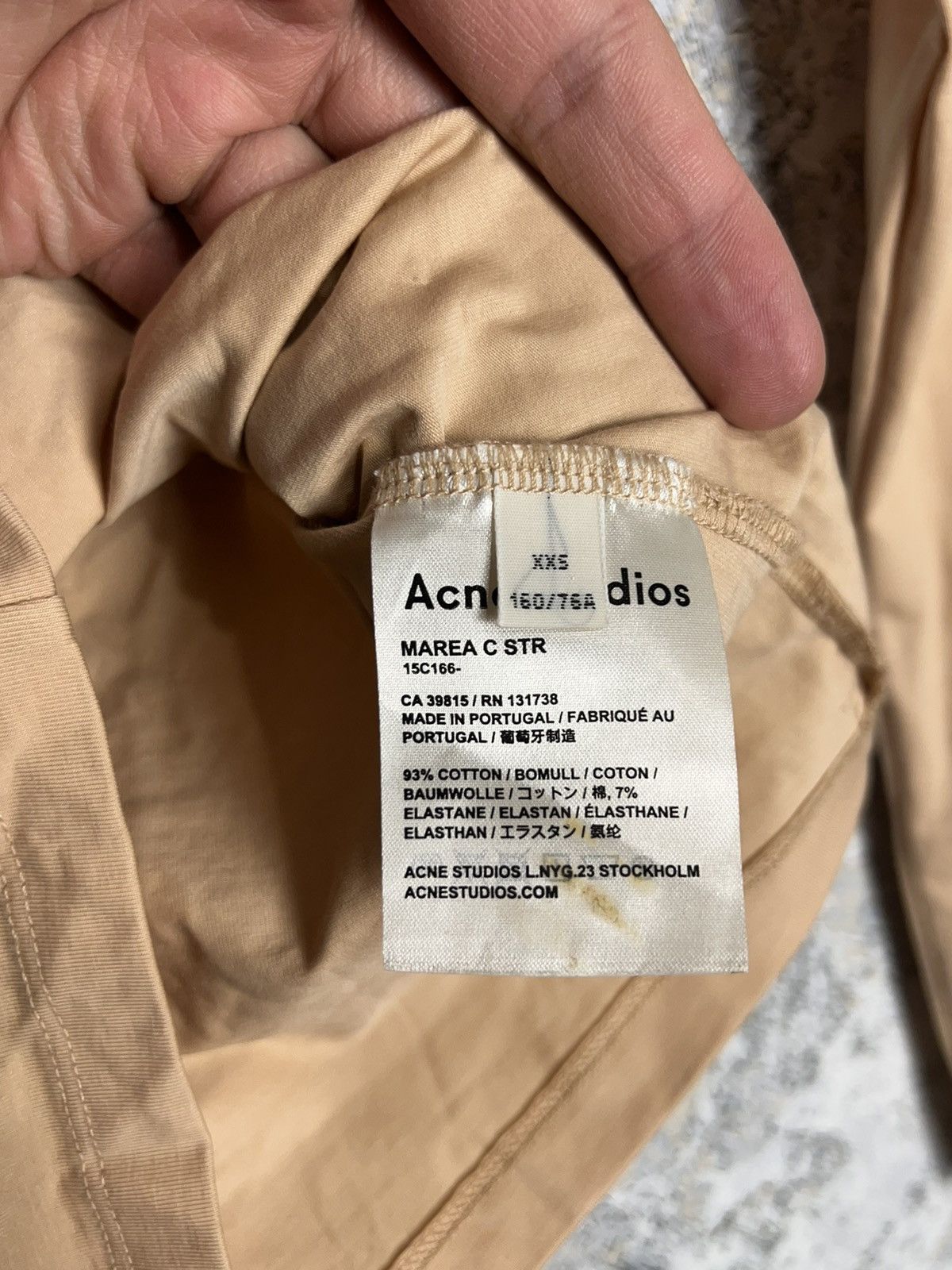 Acne Studios Acne Studios Beige Stretch Fitted Long Sleeve Top Size XS Size XXS / US 00 / IT 34 - 4 Thumbnail